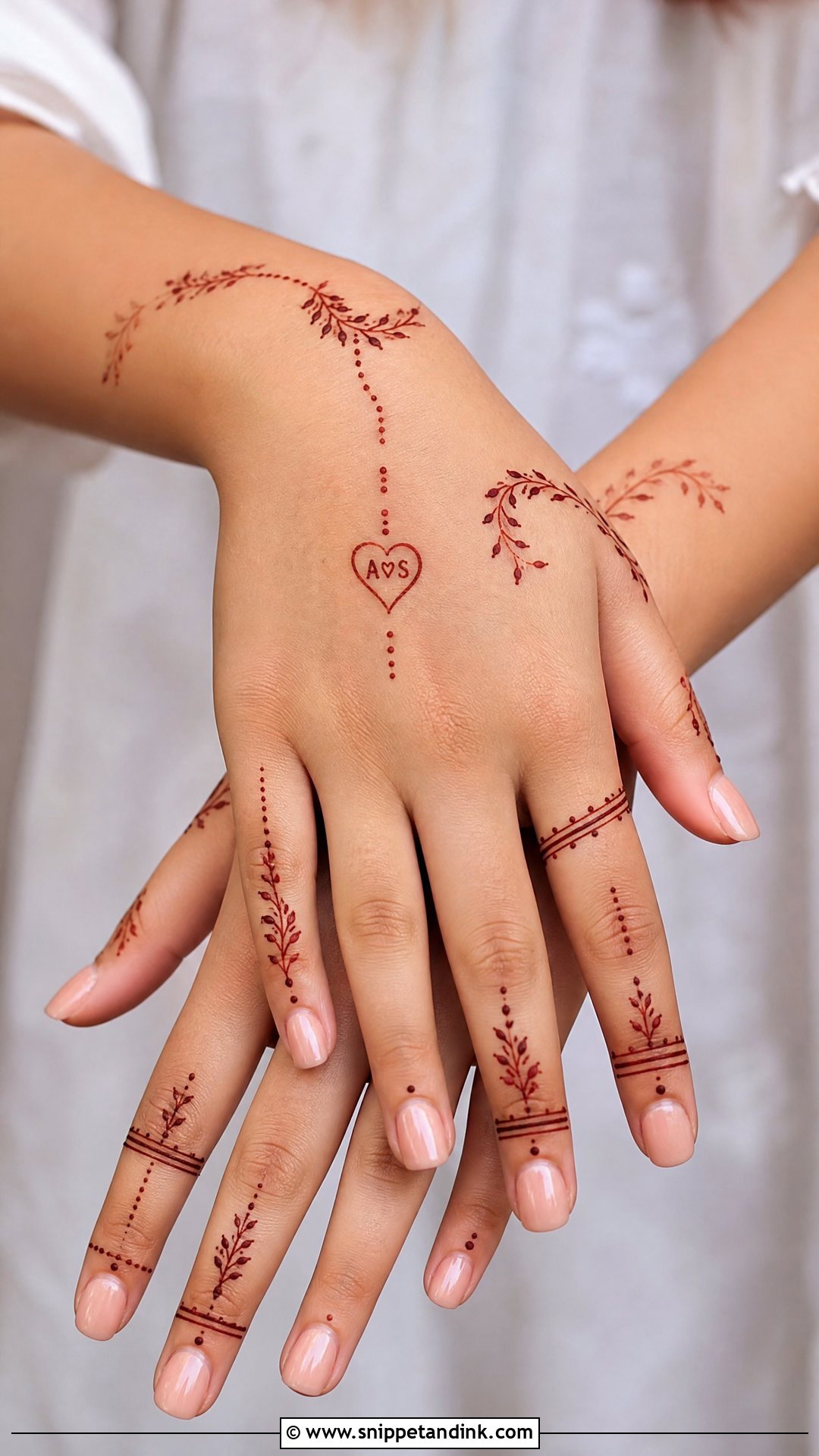 Minimal Love Mehndi Design - Snippet and Ink - 25 Love Mehndi Designs