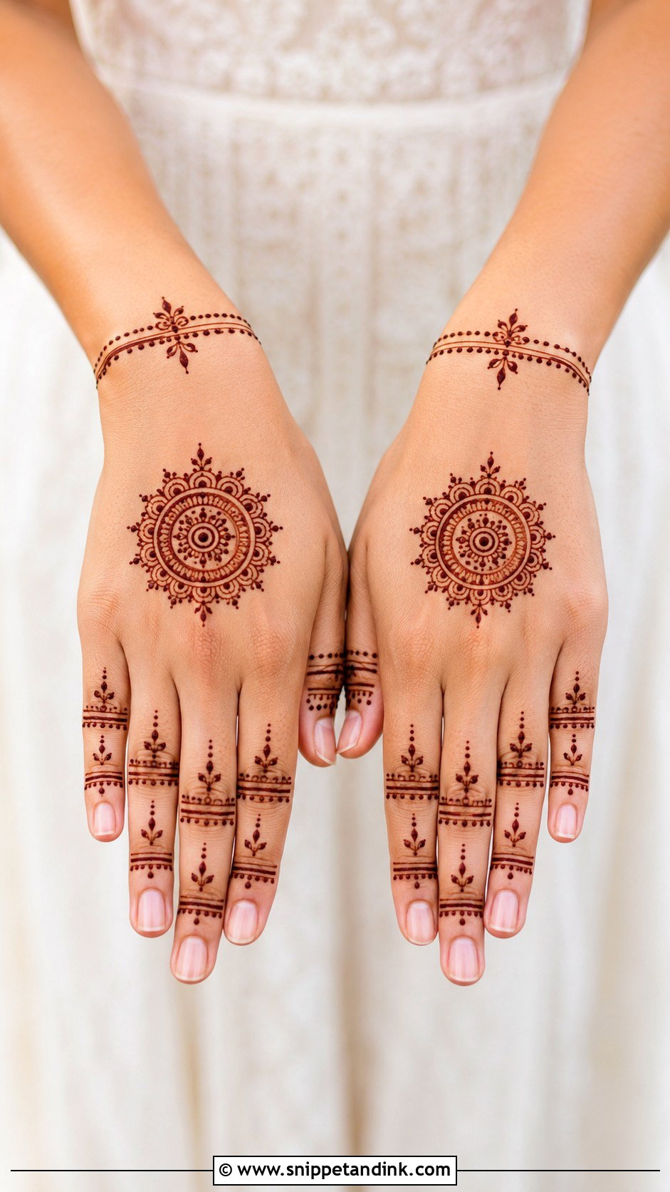 Minimal Mandala Back Hand Mehndi - Snippet and Ink - 30 Minimalistic Mehndi Designs