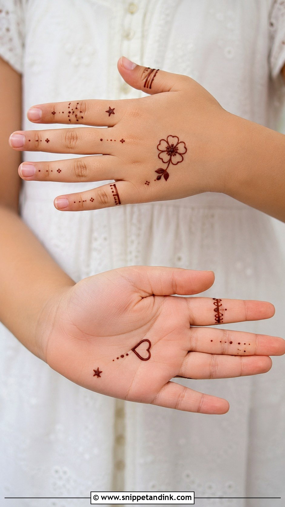 Minimal Mehndi Design For Kids - Snippet and Ink - 30 Kids Children Mehndi Designs