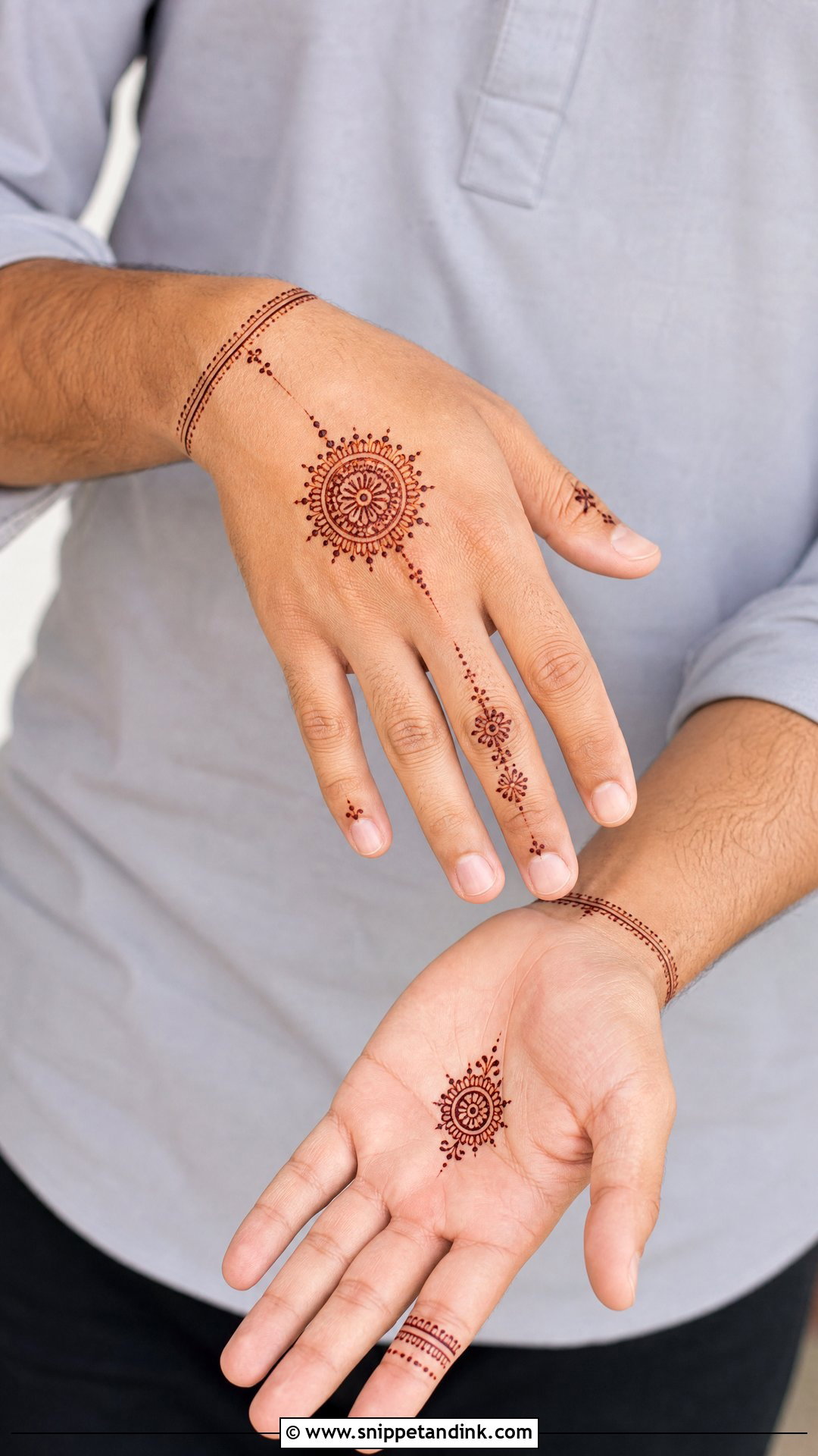 Minimal Men Mehndi Design - Snippet and Ink - 25 Men Mehndi Designs
