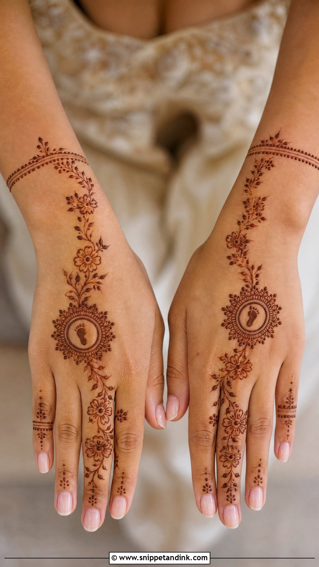 Minimal Mundan Ceremony Mehndi Design - Snippet and Ink - 20 Mundan Ceremony Mehndi Designs