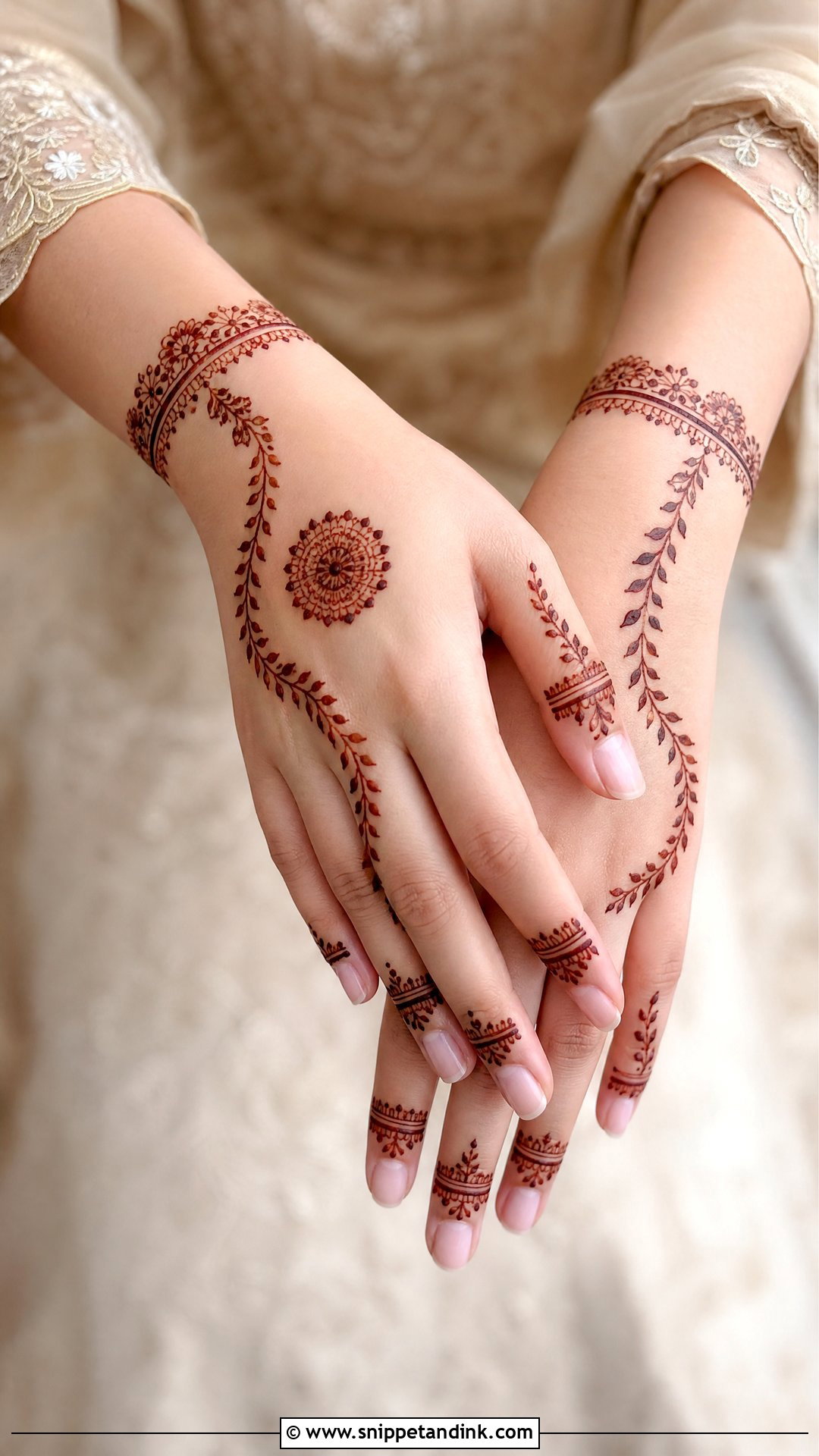 Minimal Muslim Bridal Mehndi Design - Snippet and Ink - 30 Unique Muslim Bridal Mehndi Designs