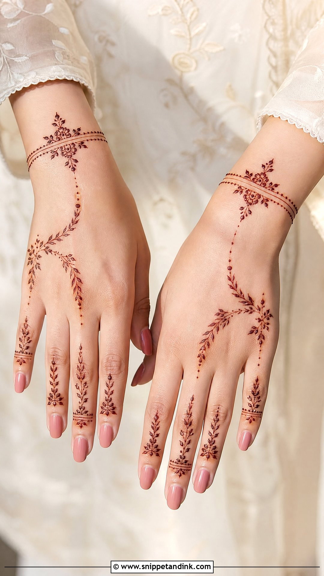 Minimal Nikah Mehndi Design - Snippet and Ink - 25 Nikah Mehndi Designs