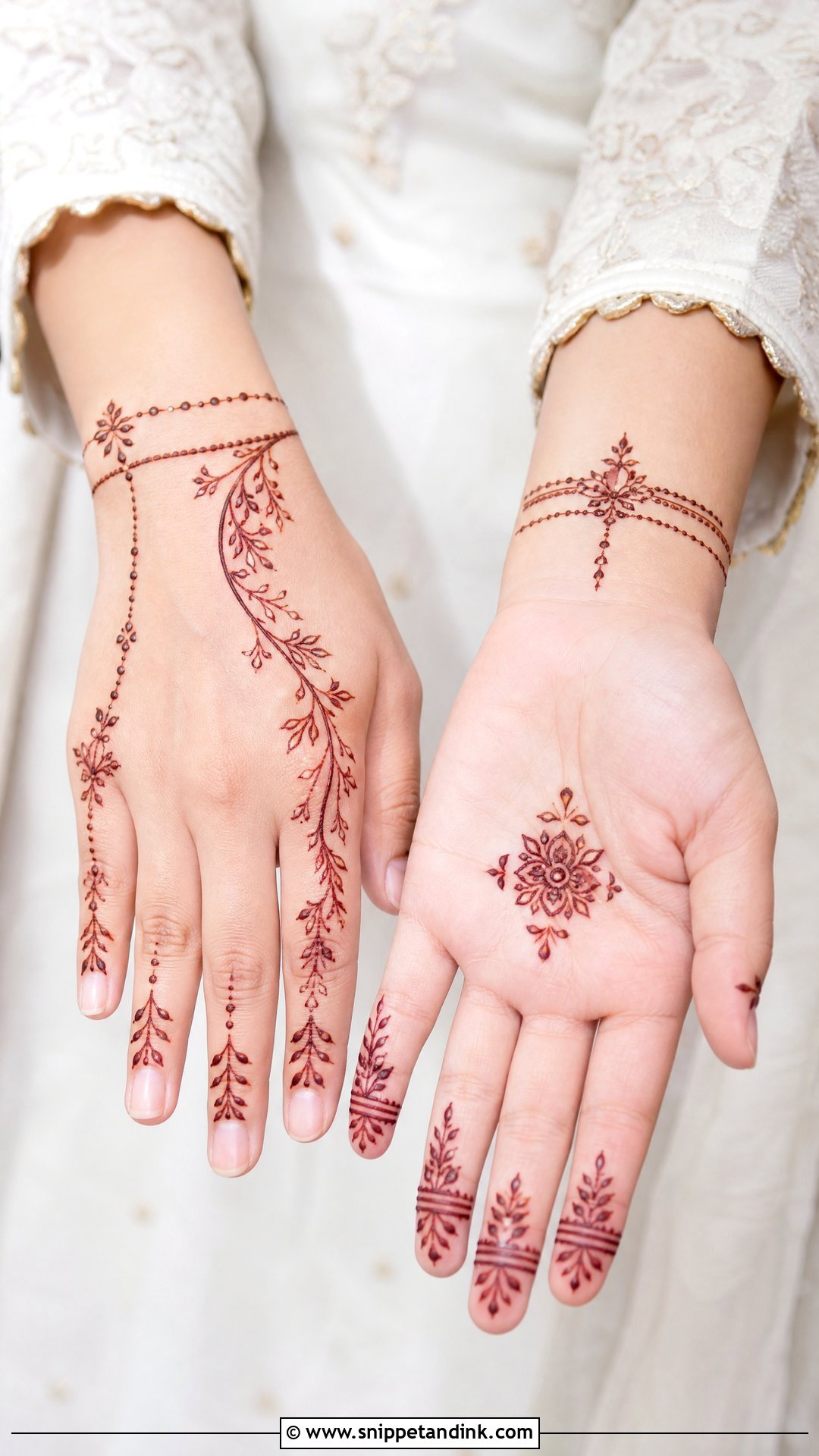 Minimal Nikkah Mehndi Design - Snippet and Ink - 30 Nikkah Mehndi Designs
