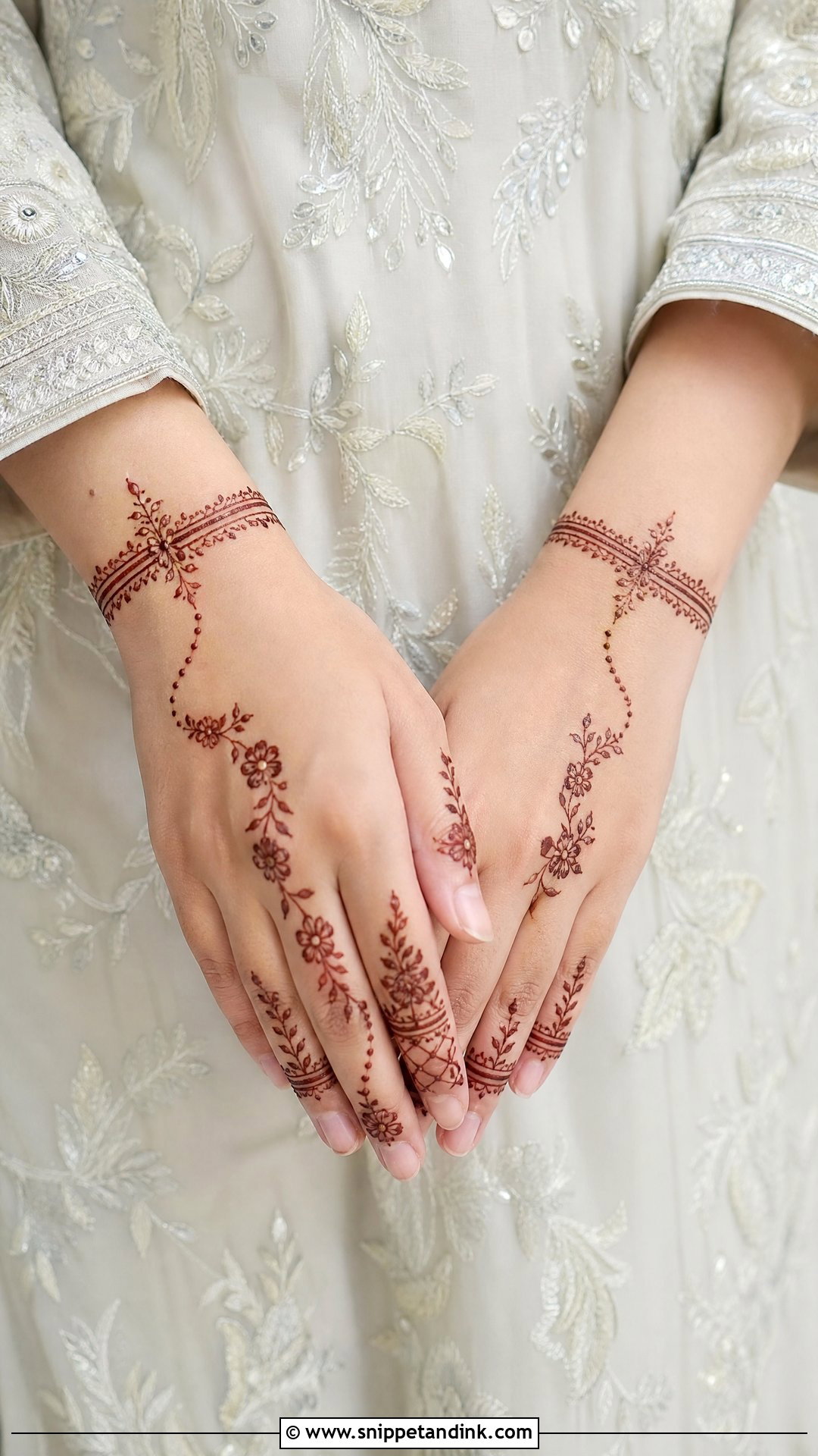 Minimal Nikkah Mehndi Design - Snippet and Ink - 20 Mehndi Designs for Nikkah Bride