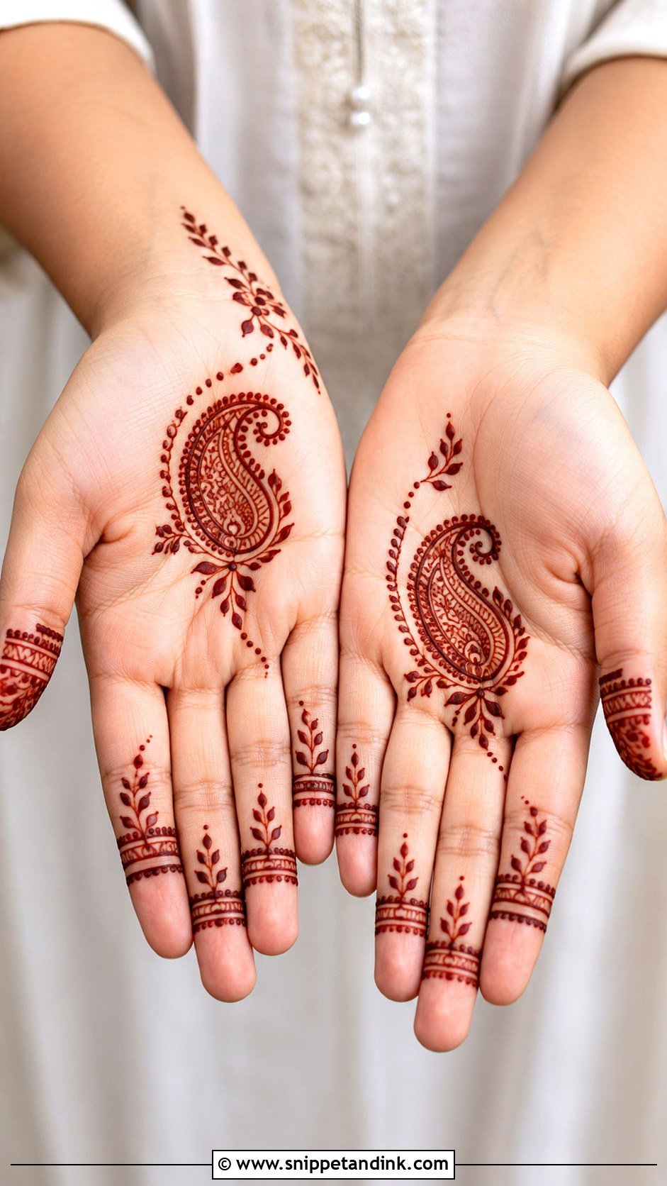 Minimal Paisley Mehndi Design - Snippet and Ink - 30 Minimalistic Mehndi Designs