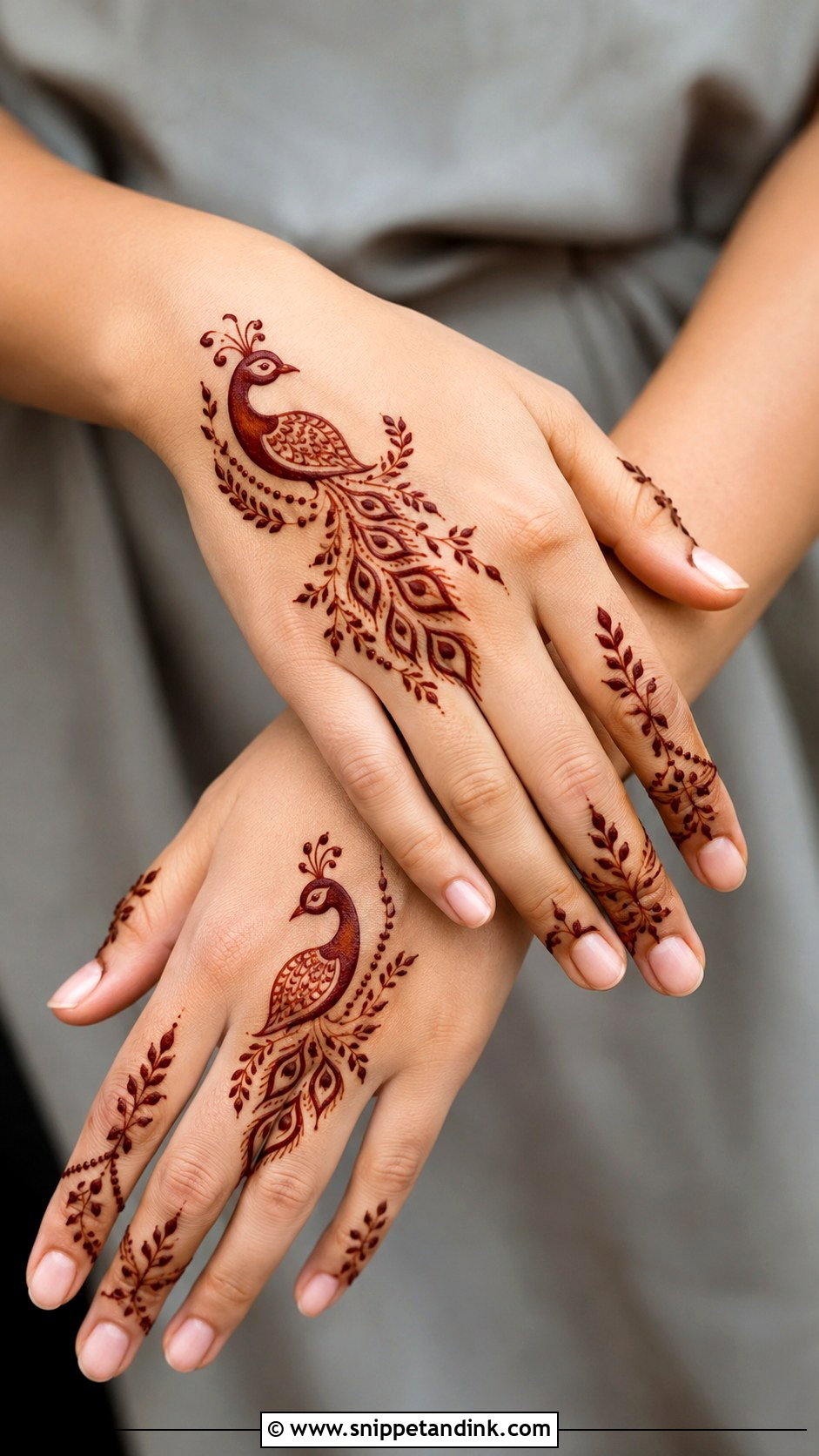 Minimal Peacock Mehndi Design - Snippet and Ink - 30 Minimalistic Mehndi Designs