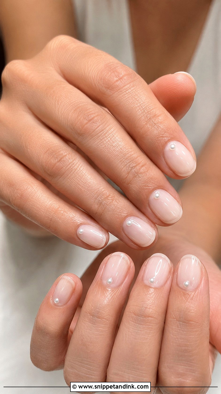 Minimal Pearl Bride Nails - Snippet and Ink - 30 Elegant Bride Nails Wedding