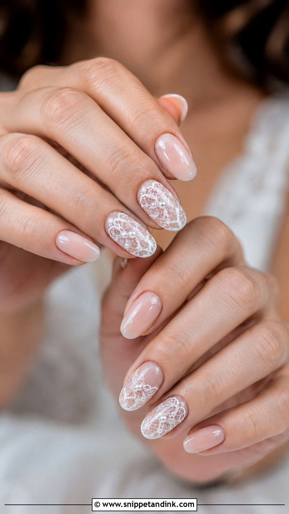 Minimal Pearl Wedding Nails - Snippet and Ink - 20 Pearl Wedding Nails for Bride