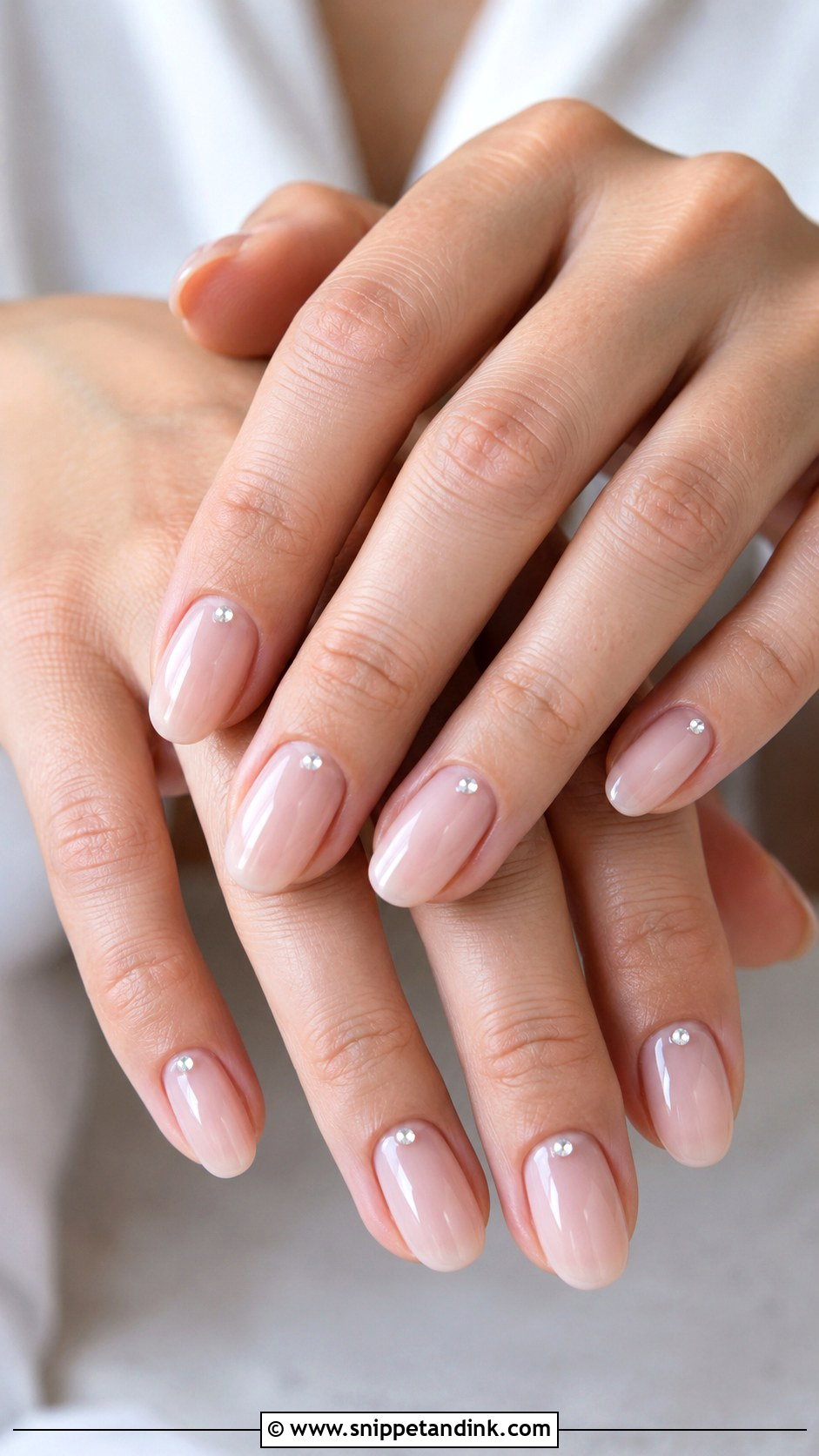 Minimal Rhinestone Engagement Nails - Snippet and Ink - 30 Nails for Engagement