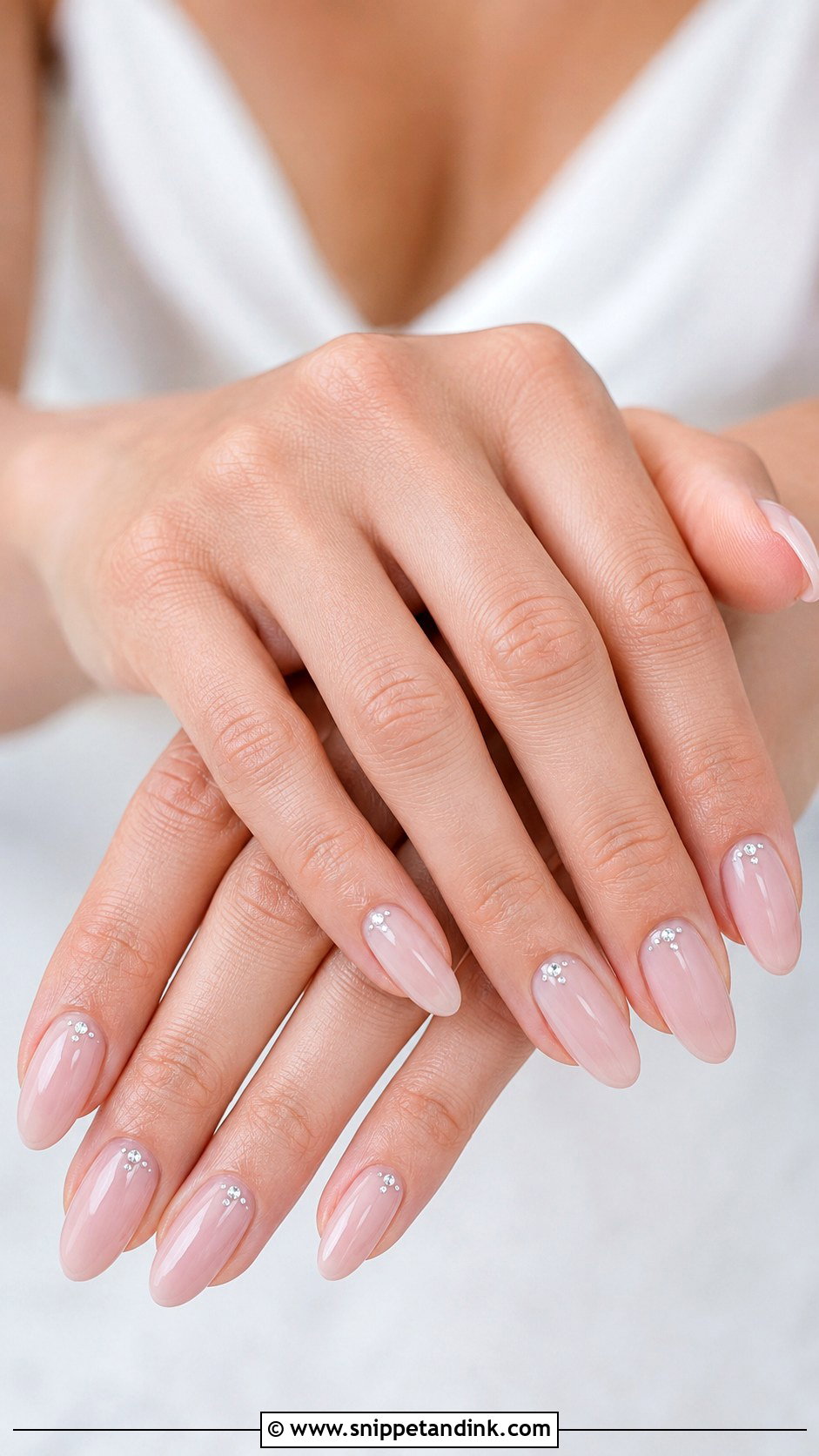 Minimal Rhinestone Pre Wedding Nails - Snippet and Ink - 20 Pre Wedding Nails for Bride