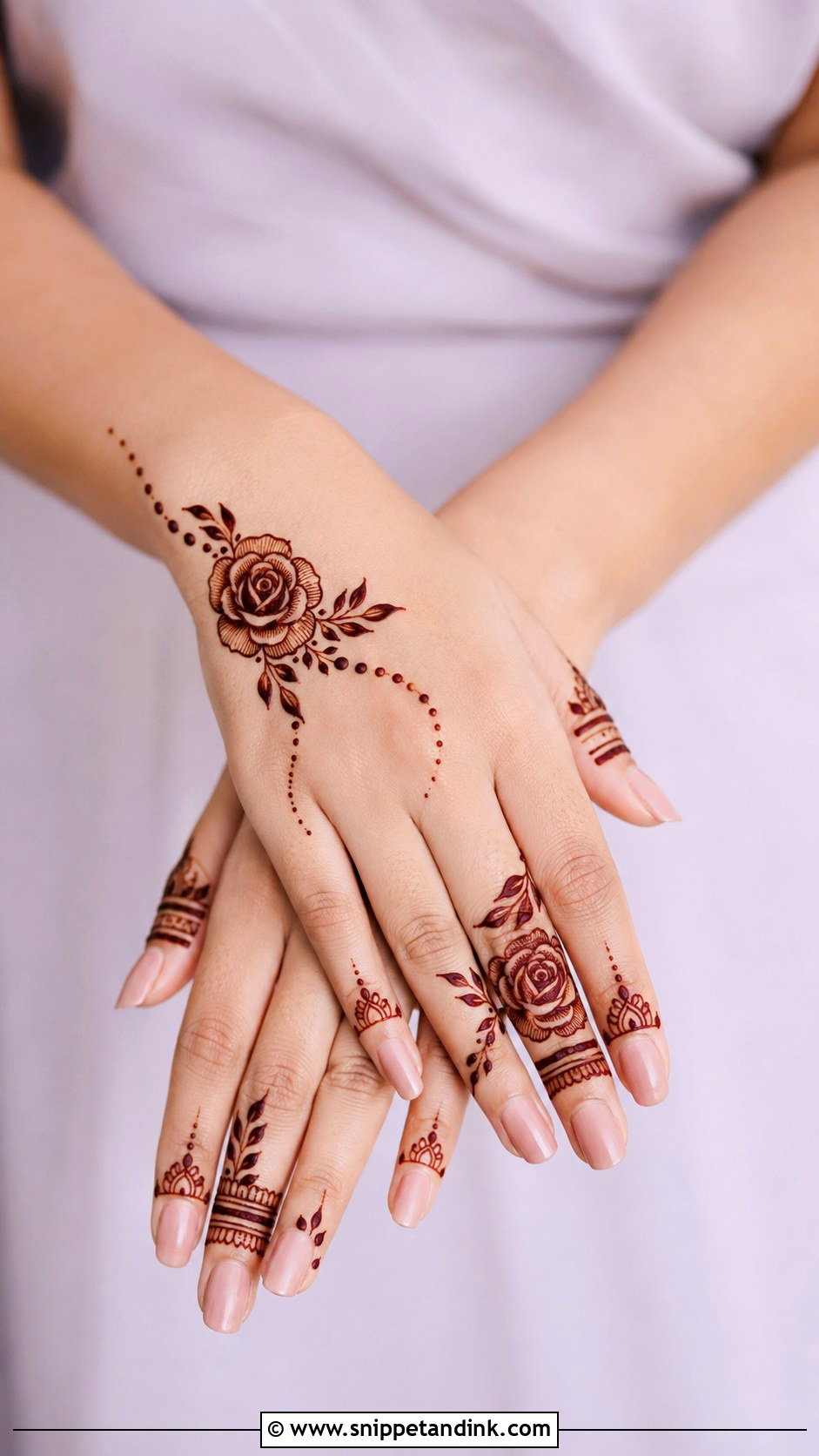 Minimal Rose Mehndi Design - Snippet and Ink - 30 Minimalistic Mehndi Designs