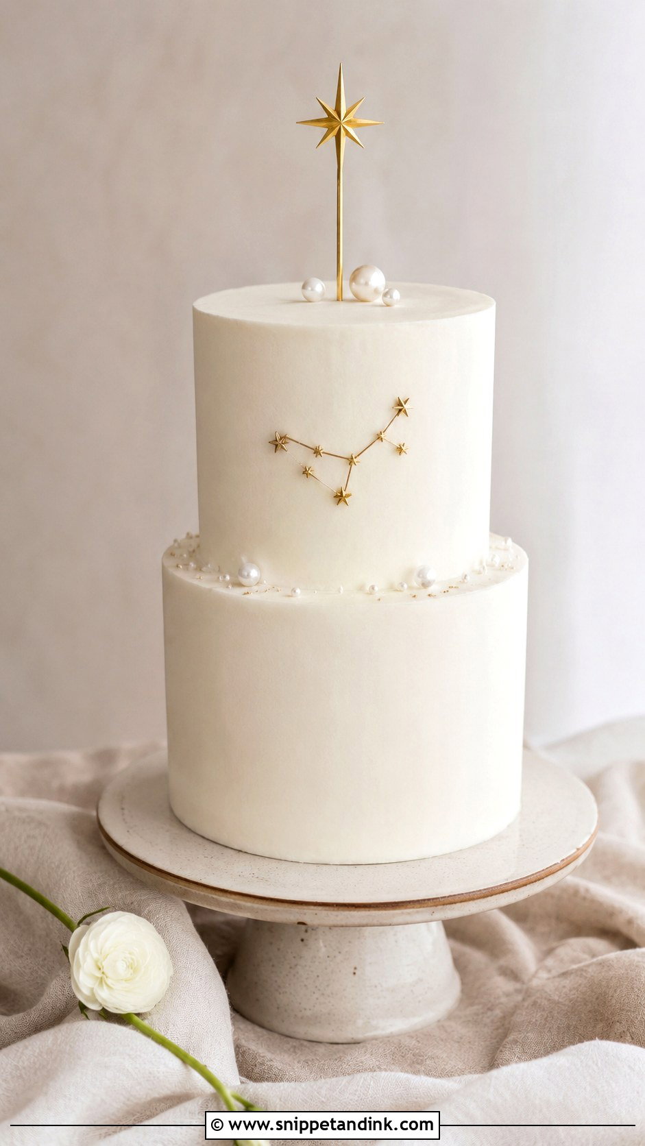 Minimal Star Wedding Cake - Snippet and Ink - 20 Star Wedding Cake Ideas