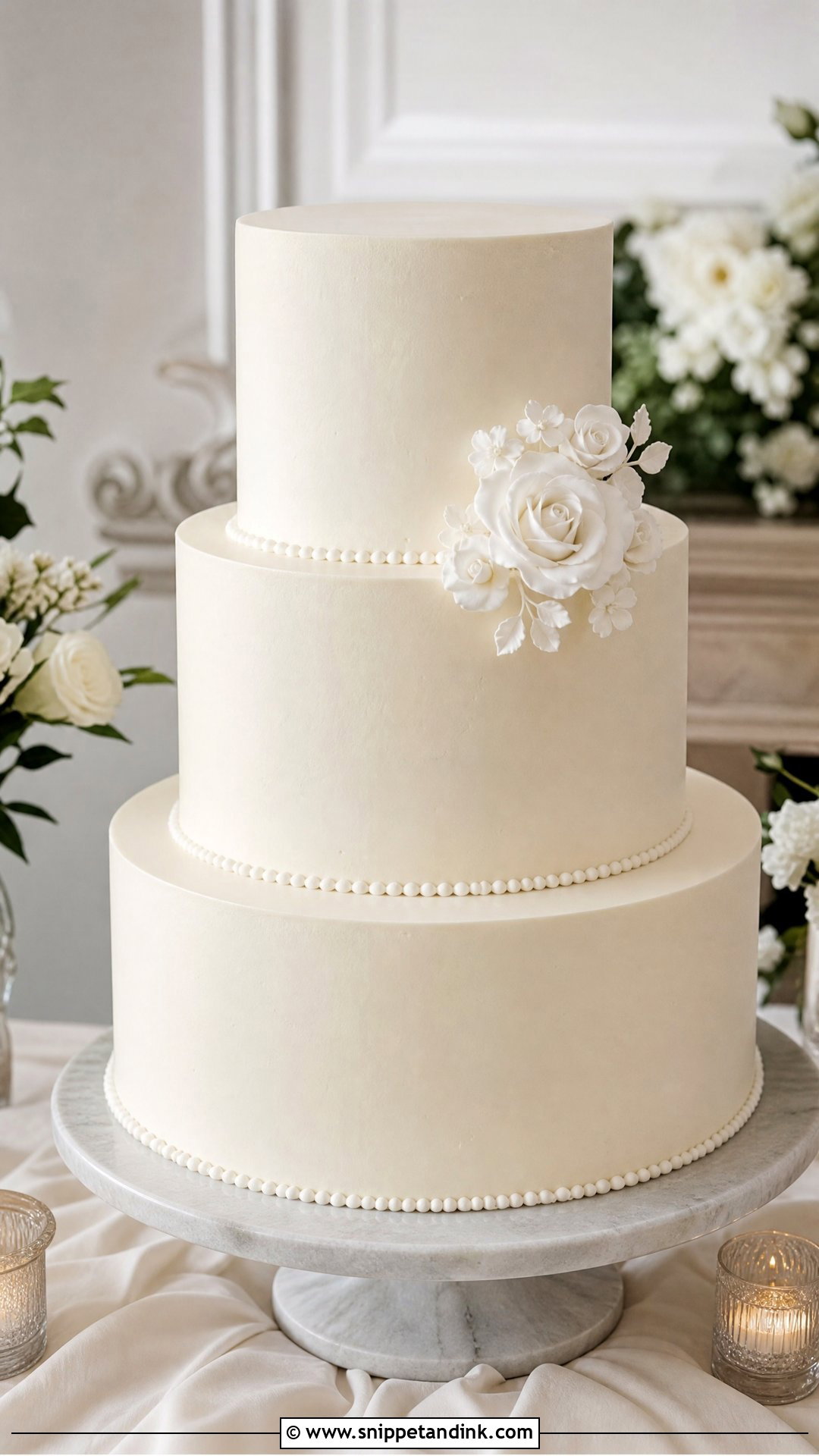 Minimal Tiered Wedding Cake - Snippet and Ink - 20 Old Money Cake Ideas for Wedding