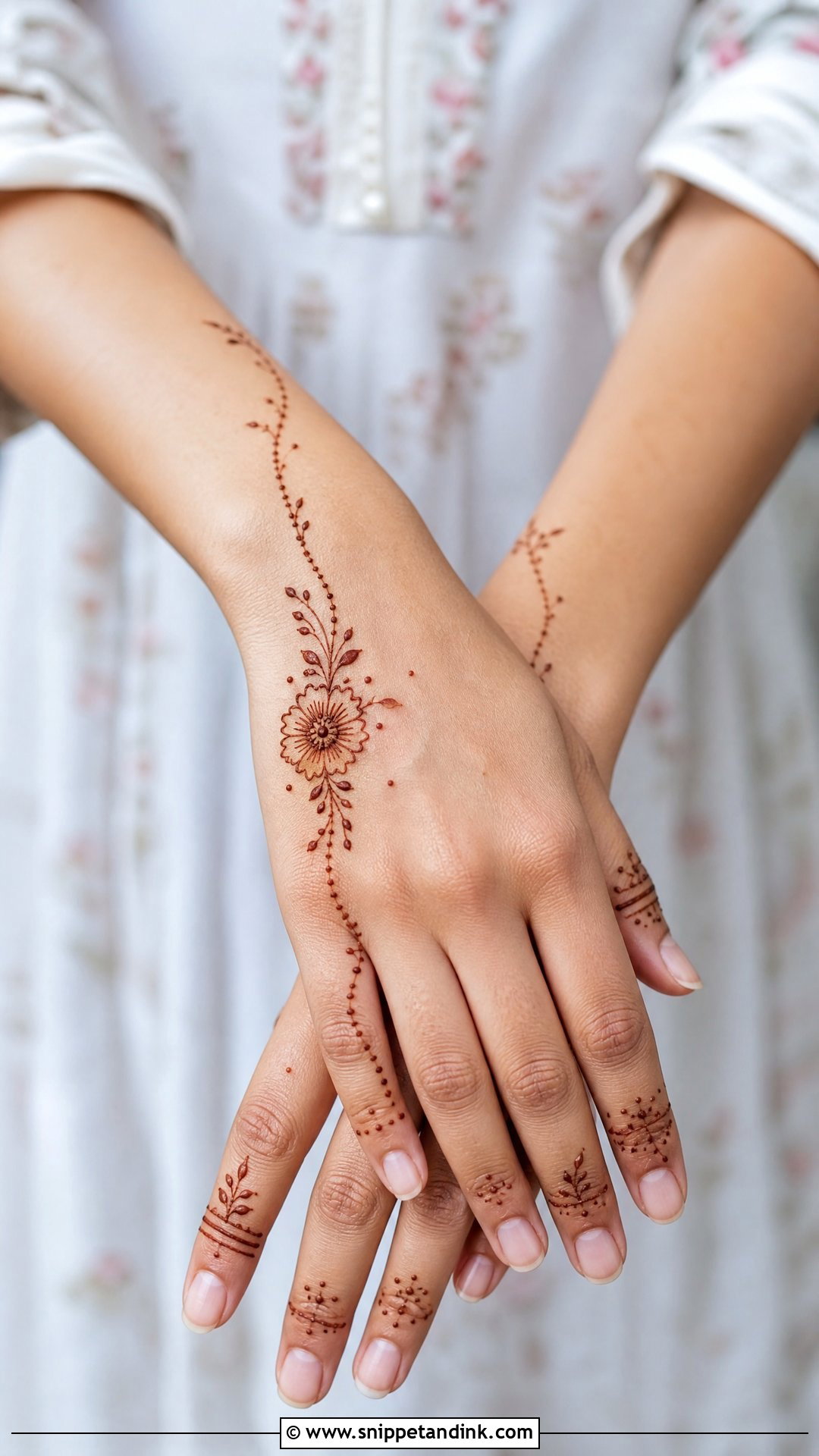 Minimal Upper Hand Mehndi Design - Snippet and Ink - 25 Upper Hand Mehndi Designs