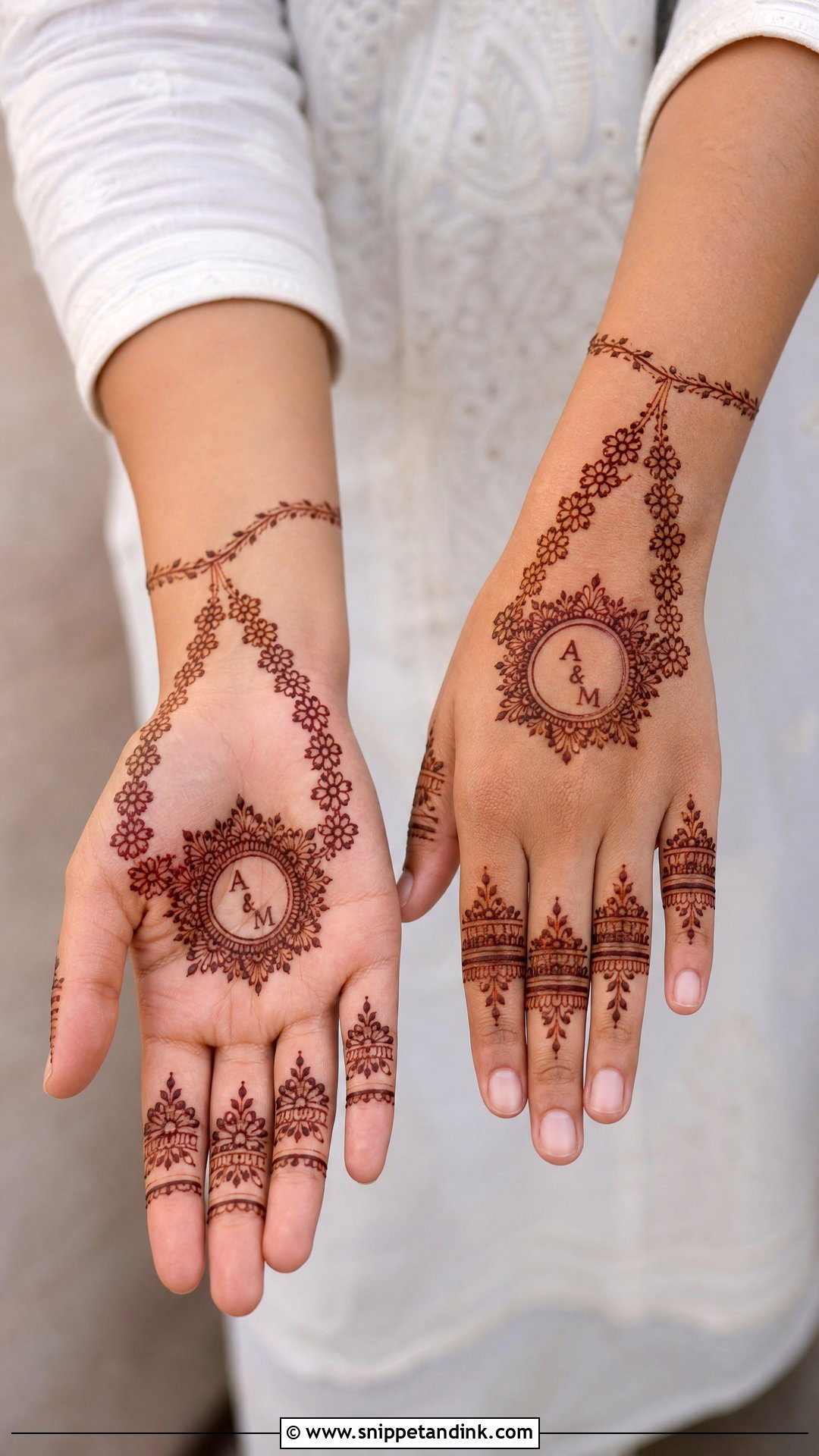 Minimal Varmala Mehndi Design - Snippet and Ink - 20 Varmala Mehndi Design Ideas