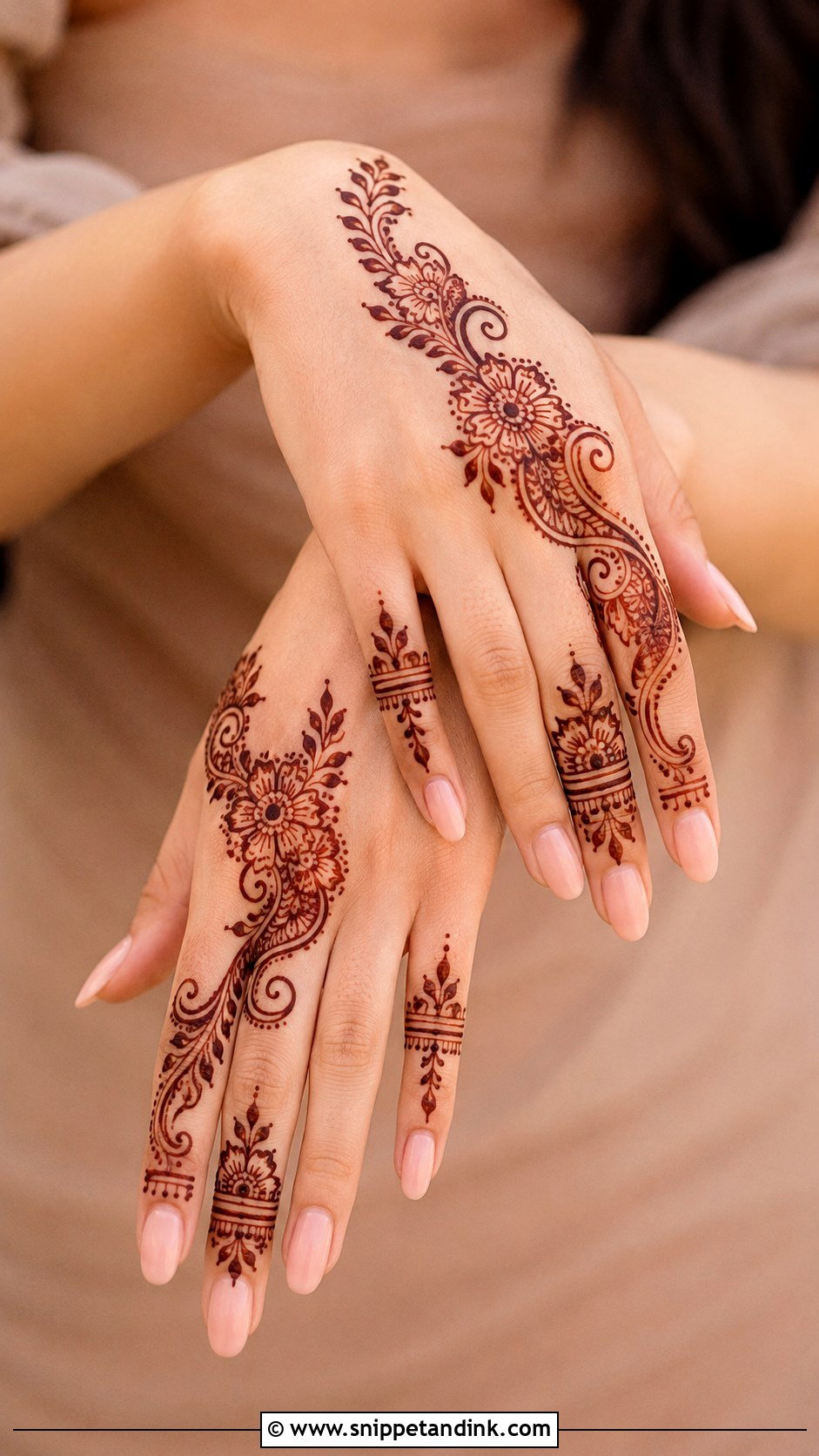 Minimal Wedding Guest Mehndi Design - Snippet and Ink - 35 Minimal Mehndi Designs