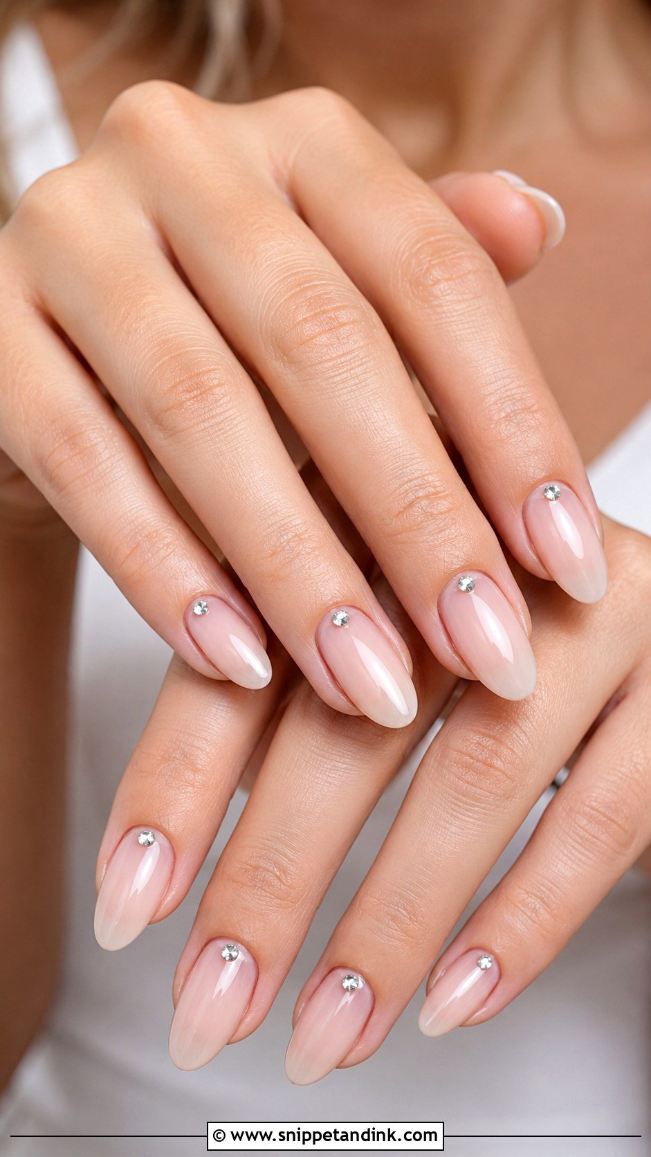 Minimal Wedding Nails With Rhinestones - Snippet and Ink - 20 Wedding Nails for Bride 2025