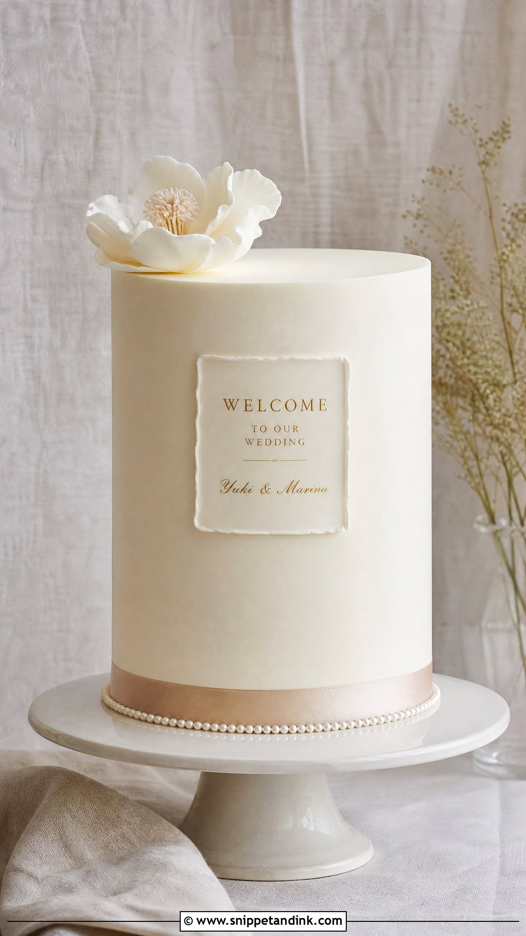 Minimal Welcome Wedding Cake - Snippet and Ink - 30 Welcome Cake Ideas for Wedding