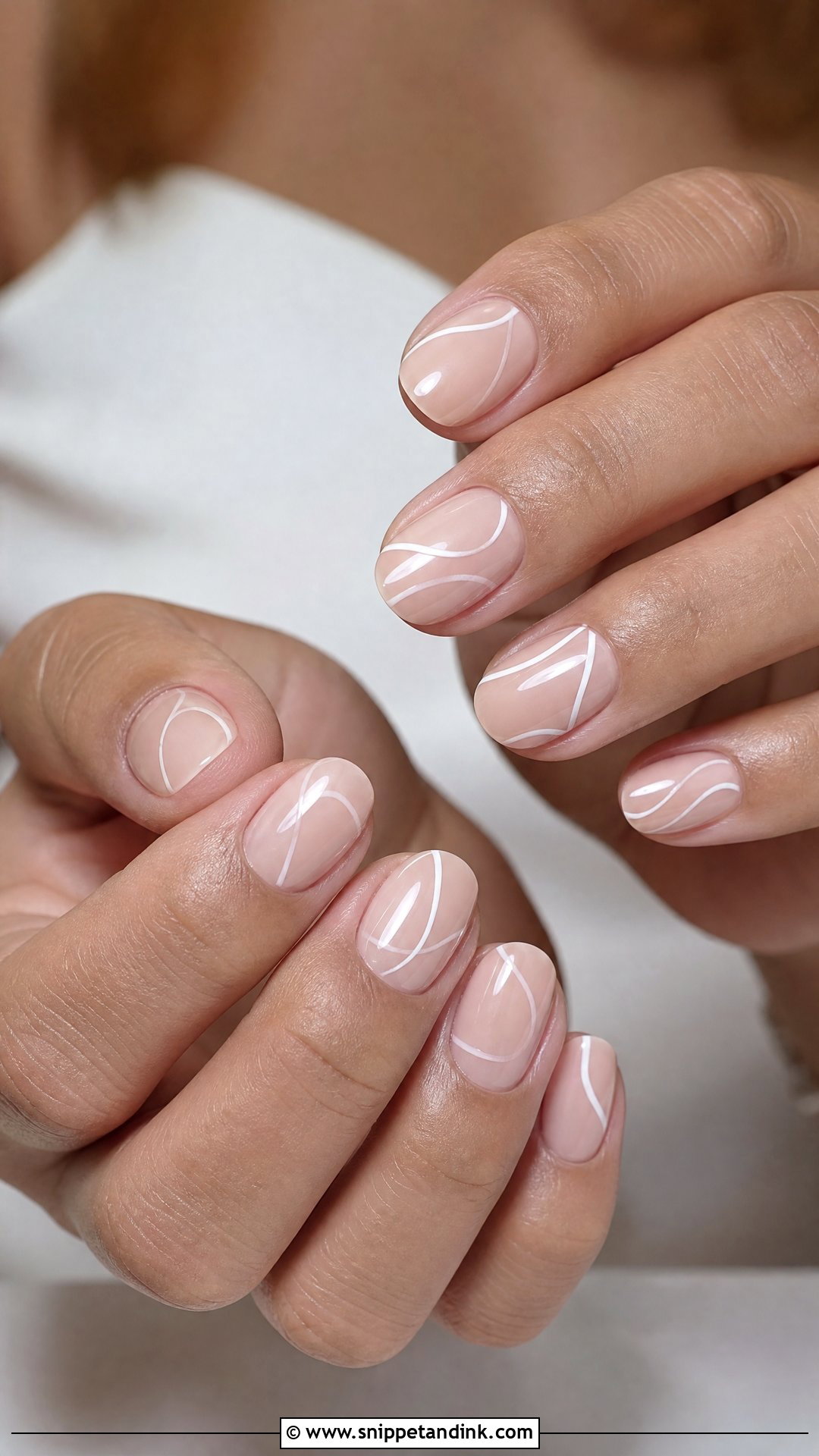 Minimal White Line Wedding Nails - Snippet and Ink - 25 Wedding Nail Art Designs