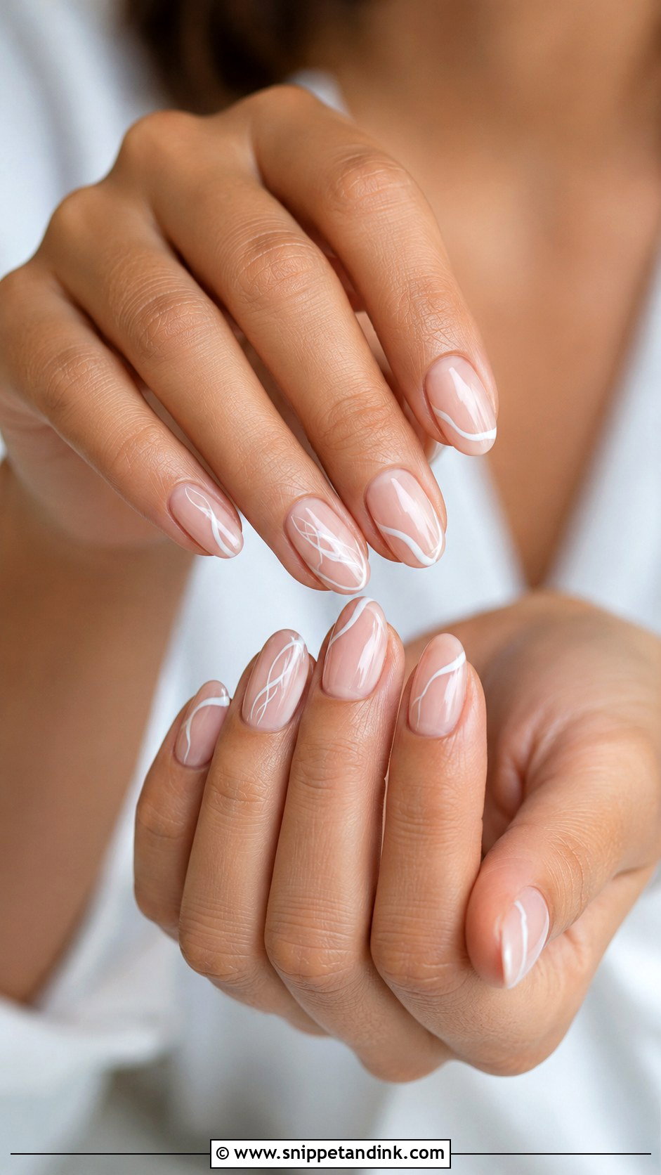 Minimal White Line Wedding Nails - Snippet and Ink - 20 Classy Nails for Wedding