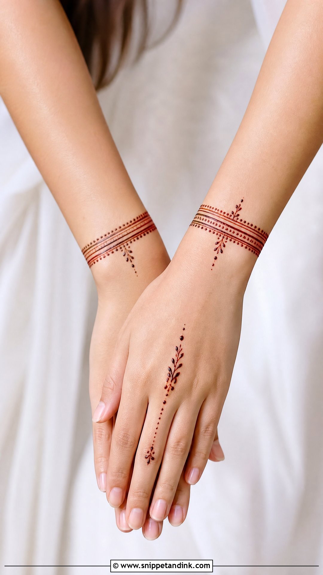 Minimal Wrist Mehndi Design - Snippet and Ink - 30 Wrist Mehndi Designs