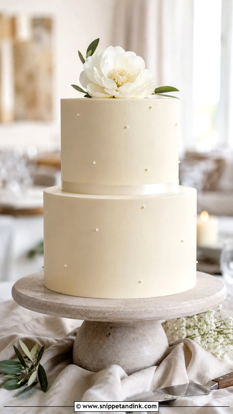 Minimalist 2 Layer Wedding Cake - Snippet and Ink - 20 2 Layer Wedding Cake Ideas