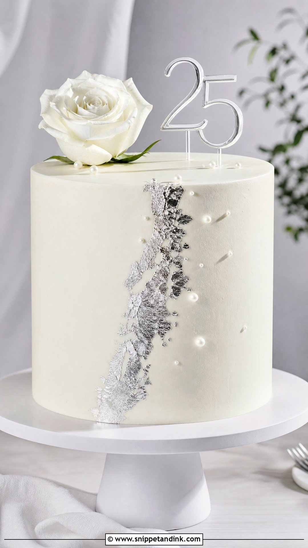 Minimalist 25th Anniversary Cake - Snippet and Ink - 25 25th Wedding Anniversary Cakes
