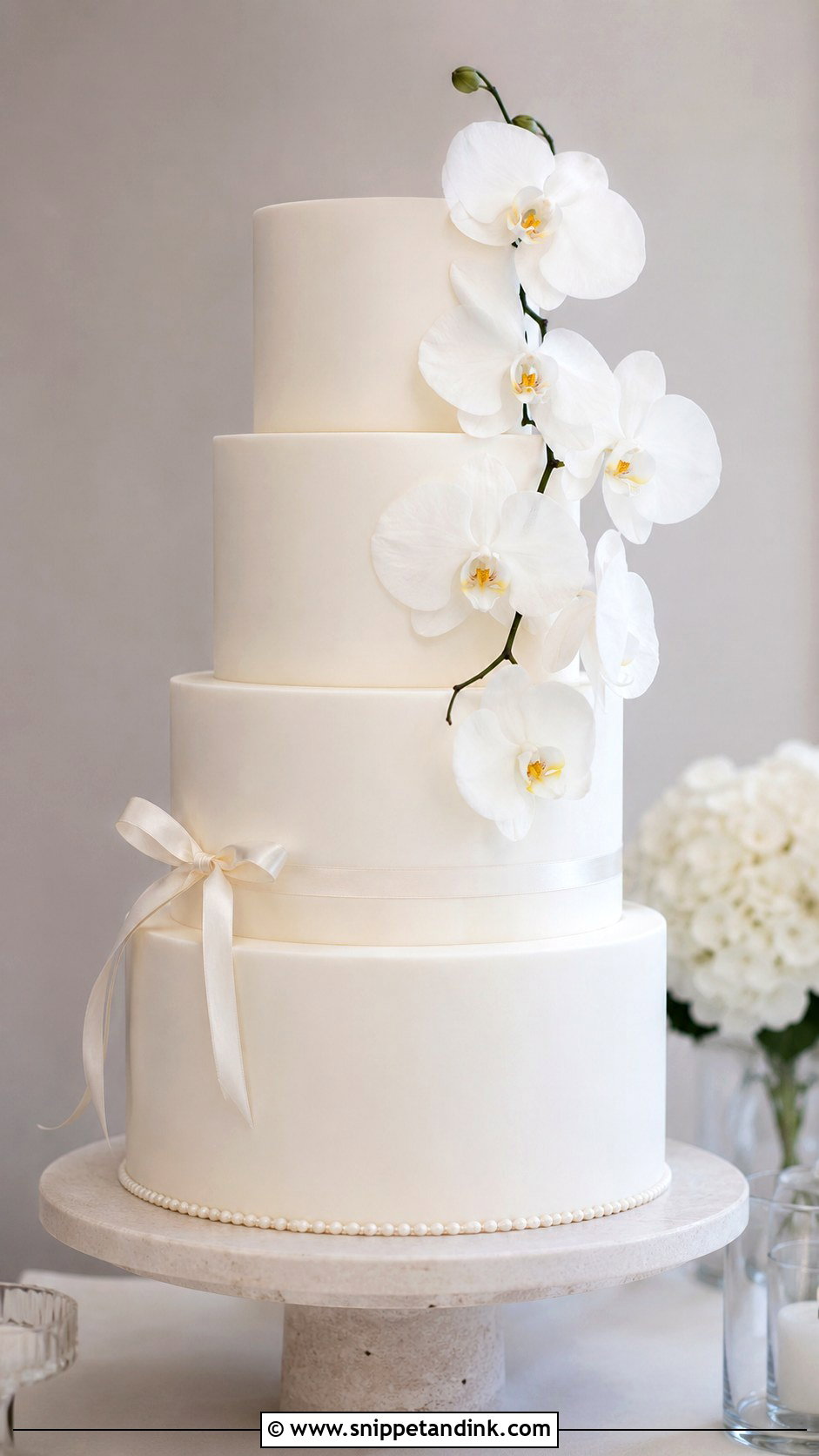 Minimalist 4 Tier Wedding Cake - Snippet and Ink - 20 Elegant 4 Tier Wedding Cakes