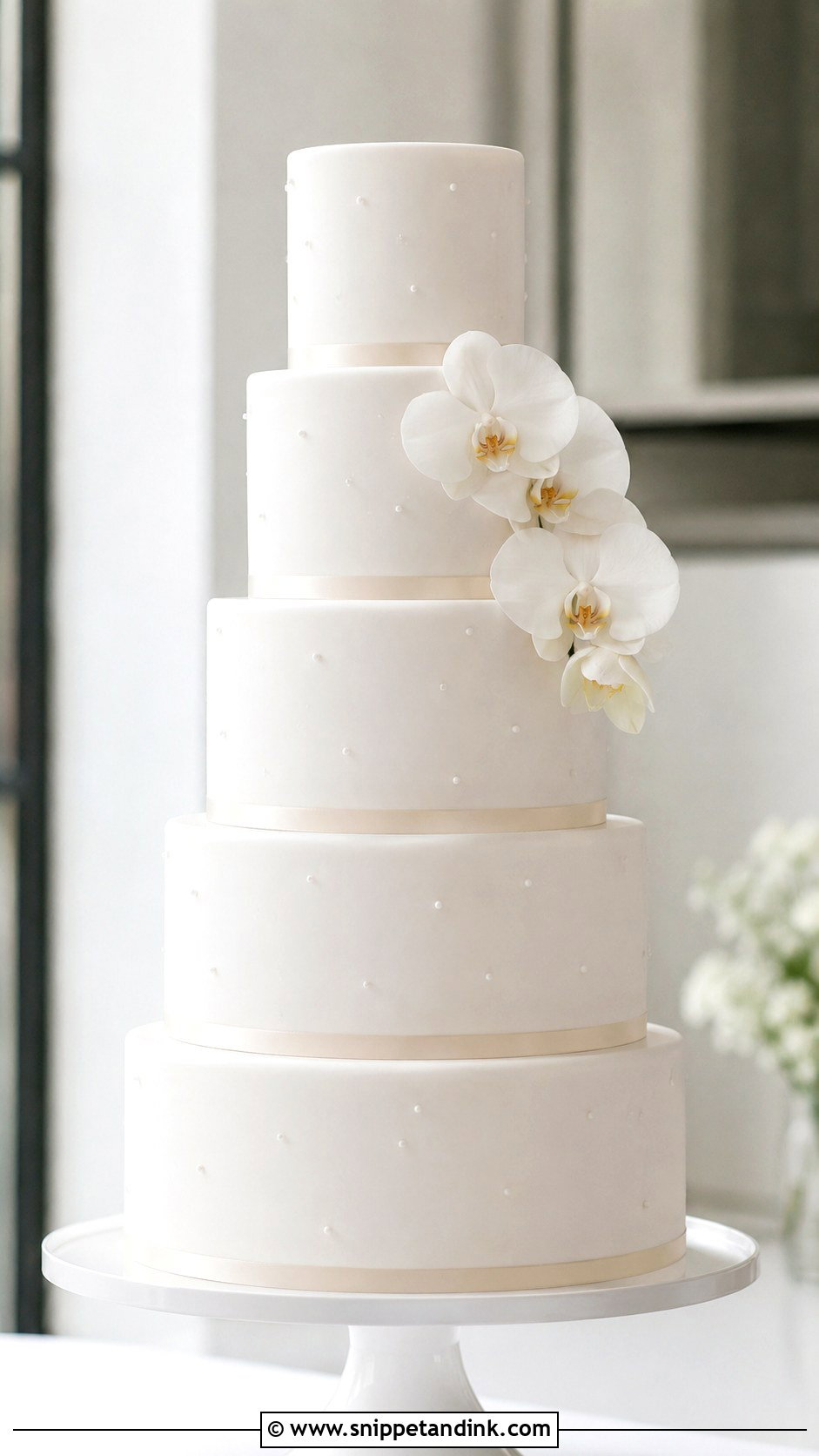 Minimalist 5 Tier Wedding Cake - Snippet and Ink - 25 5 Tier Wedding Cake Ideas