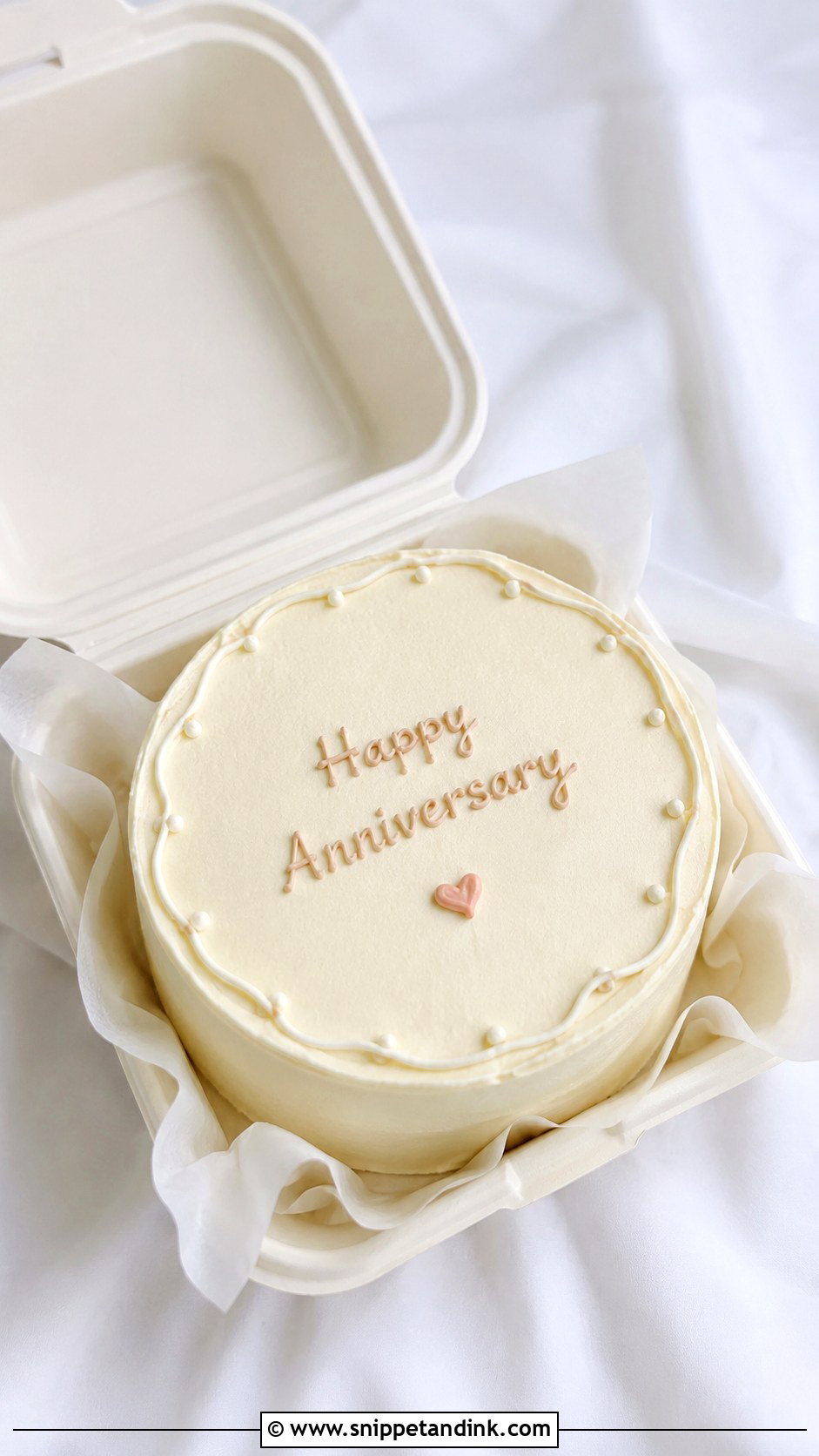 Minimalist Anniversary Bento Cake - Snippet and Ink - 20 Anniversary Bento Cake Ideas