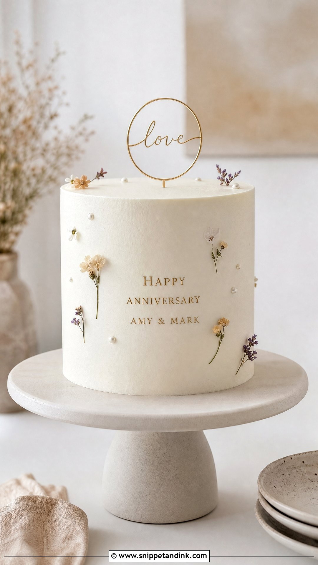 Minimalist Anniversary Cake - Snippet and Ink - 30 Couple Anniversary Cake Ideas