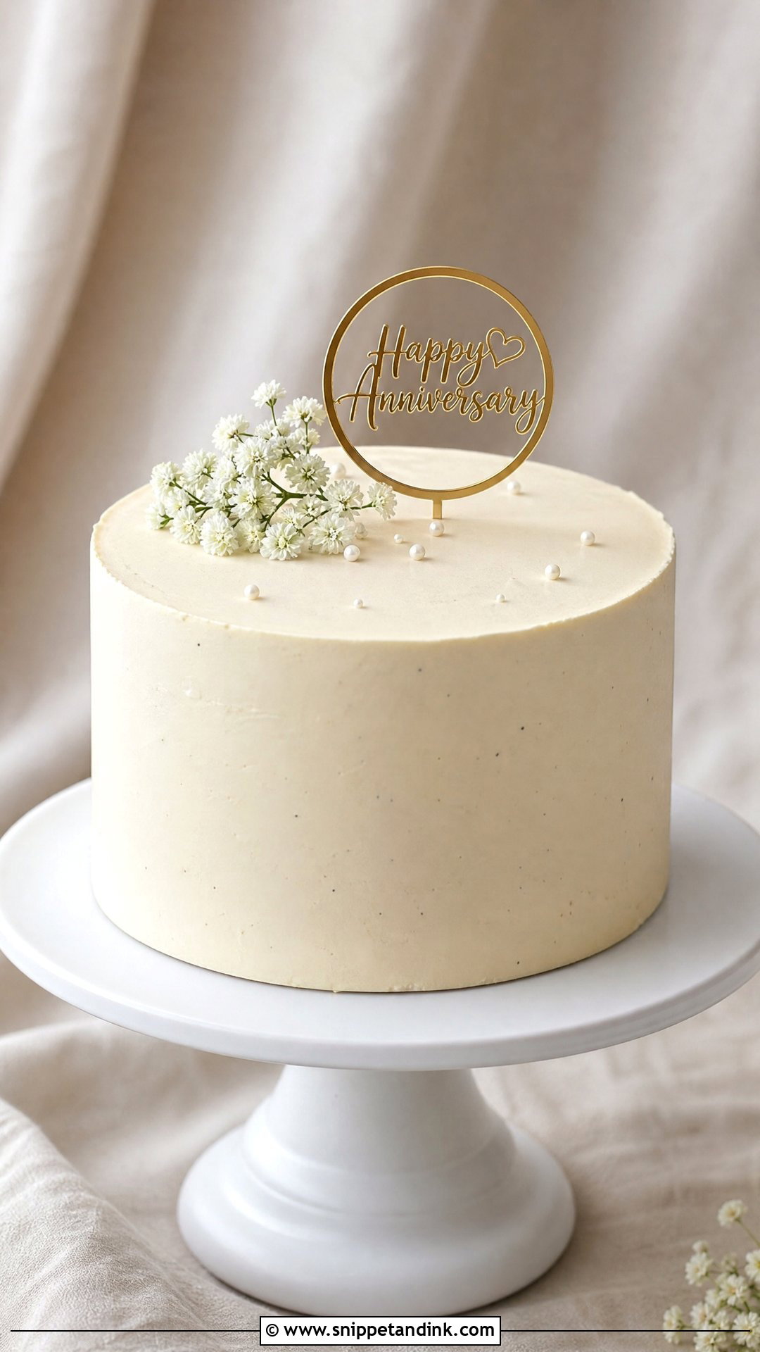Minimalist Anniversary Cake - Snippet and Ink - 30 Marriage Anniversary Cake Design Ideas