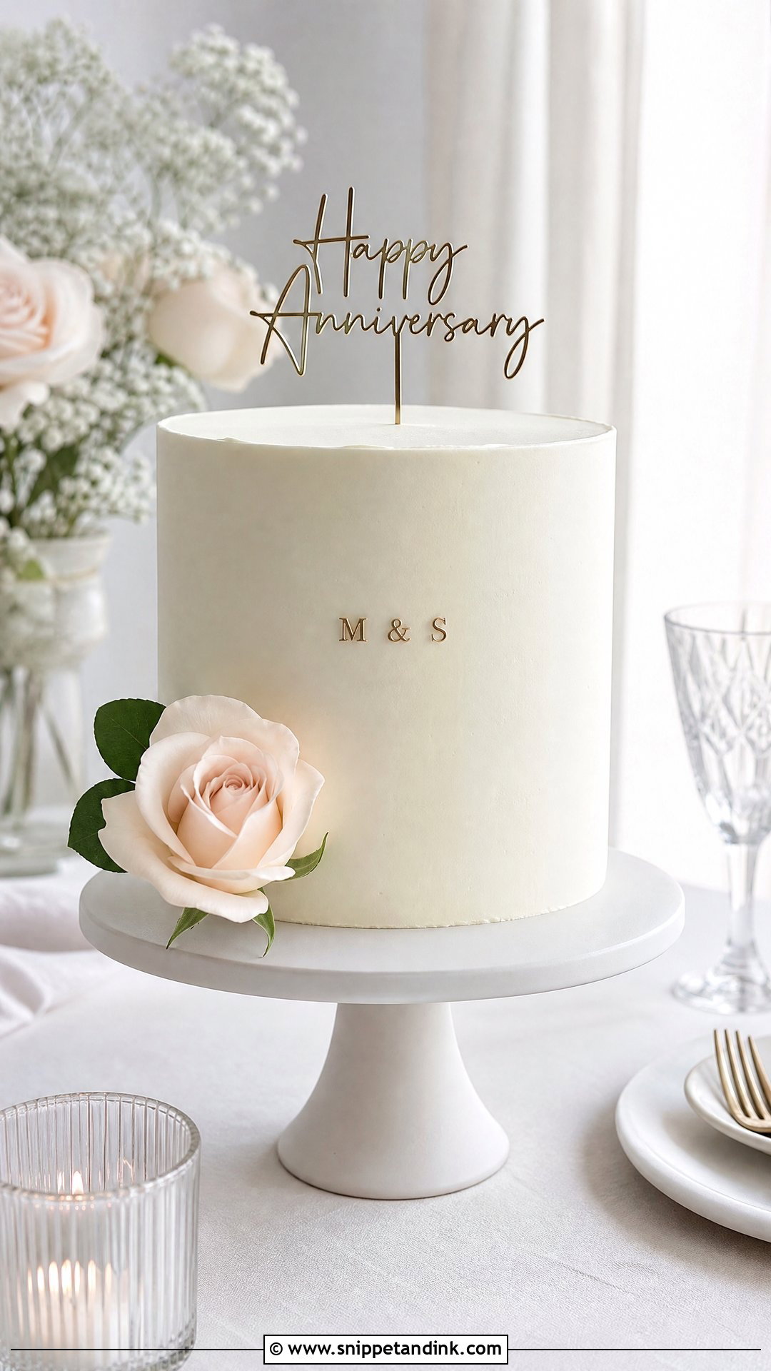 Minimalist Anniversary Cake - Snippet and Ink - 35 Anniversary Cake Ideas
