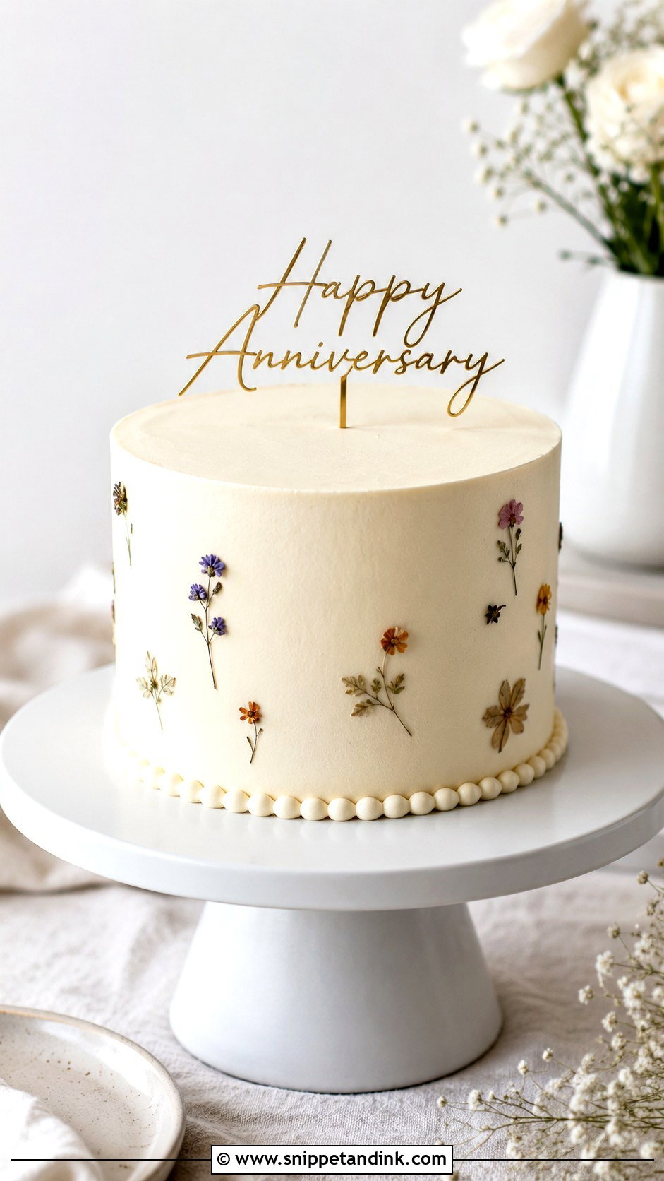 Minimalist Anniversary Cake - Snippet and Ink - 20 Anniversary Couple Cake Design Ideas