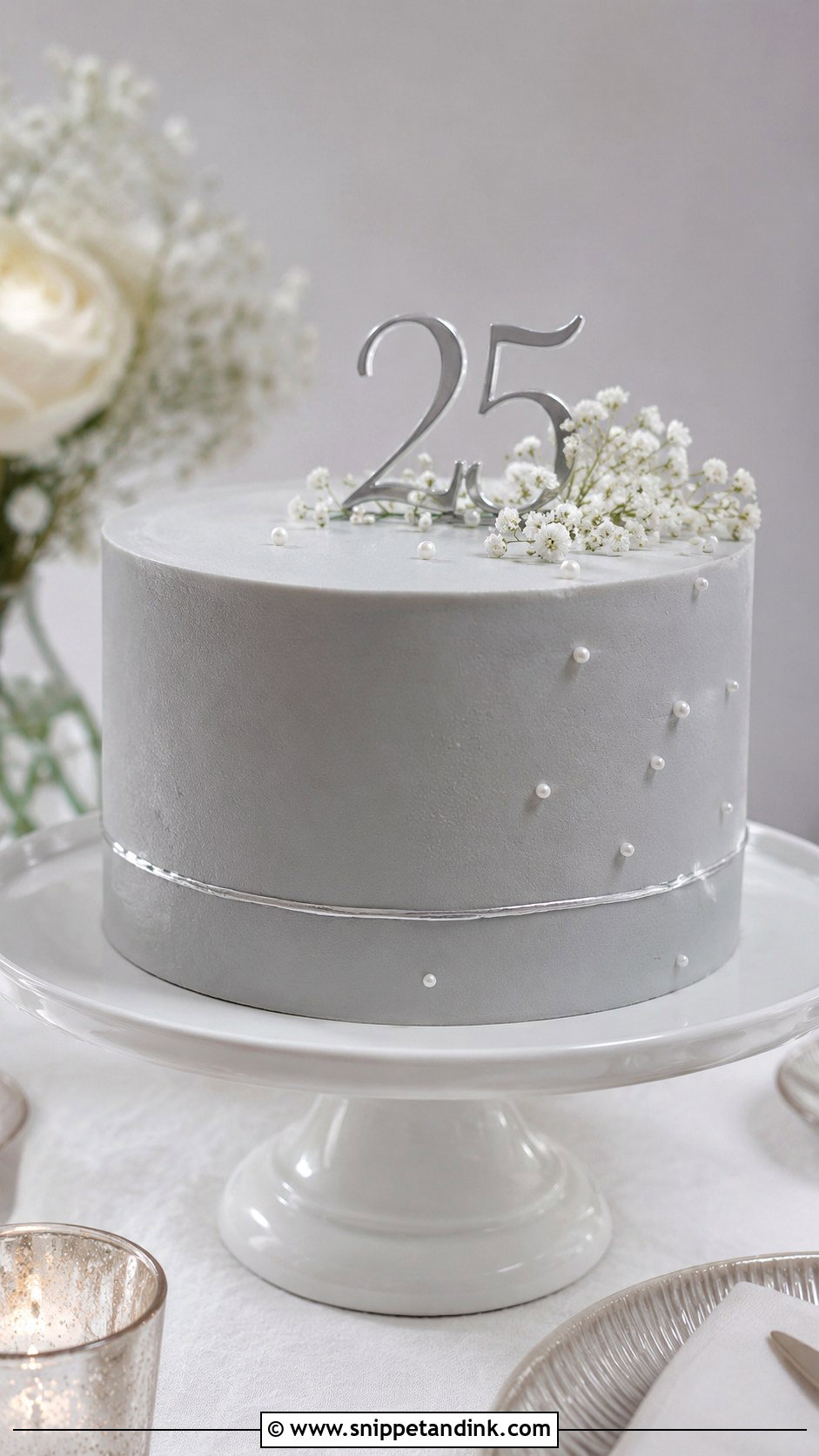 Minimalist Anniversary Cake - Snippet and Ink - 20 Cakes for 25th Anniversary