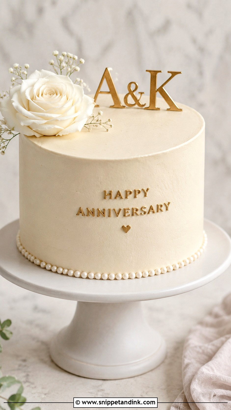 Minimalist Anniversary Cake - Snippet and Ink - 20 Couple Anniversary Cake Ideas