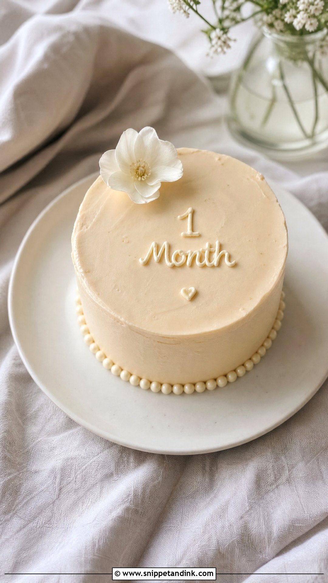 Minimalist Anniversary Cake - Snippet and Ink - 25 1 Month Anniversary Cake Ideas