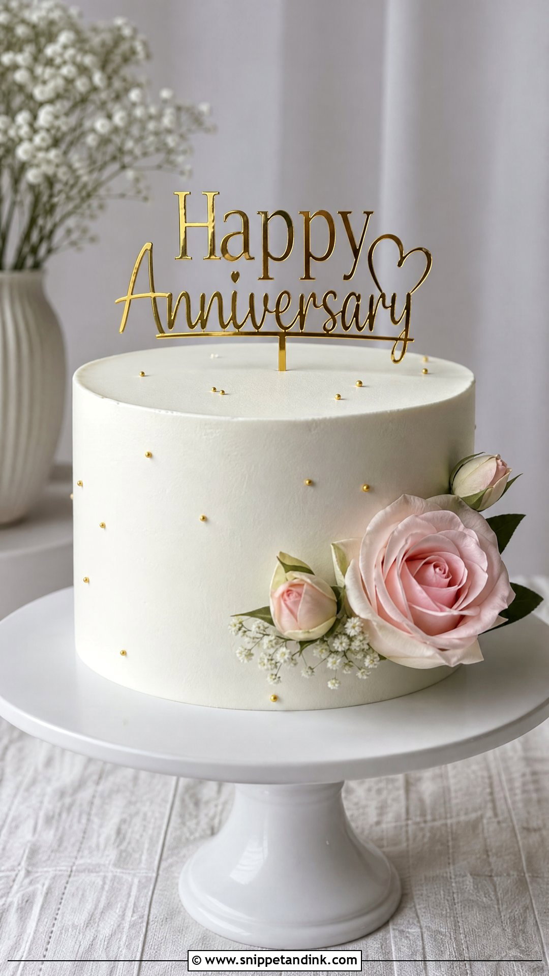 Minimalist Anniversary Cake for Parents - Snippet and Ink - 30 Anniversary Cake for Parents