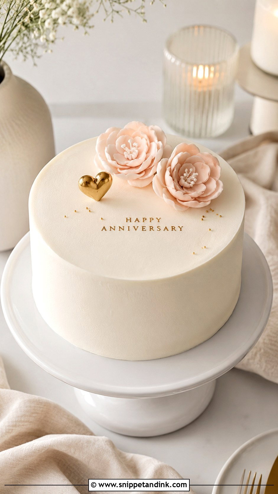 Minimalist Anniversary Cake - Snippet and Ink - 20 Aesthetic Anniversary Cake Designs
