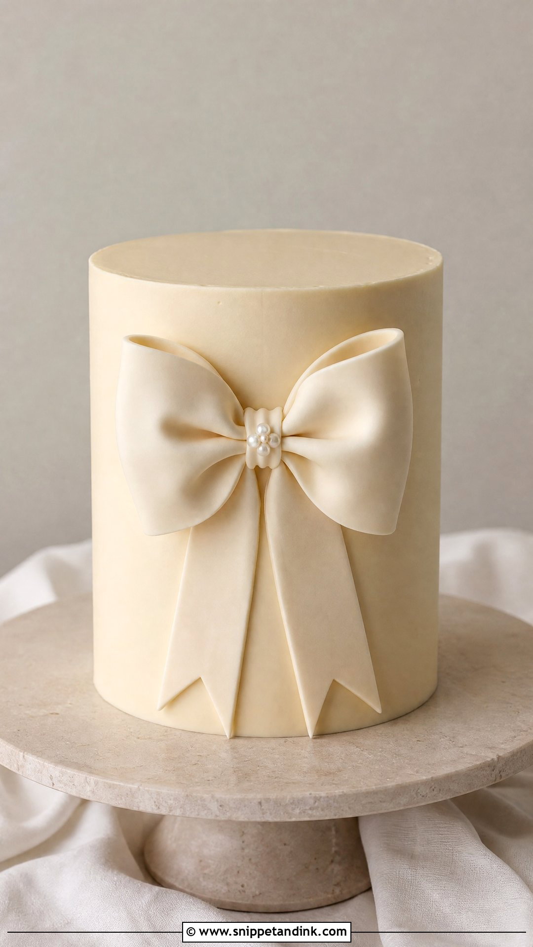 Minimalist Bow Wedding Cake - Snippet and Ink - 35 Bow Cake Ideas for Wedding