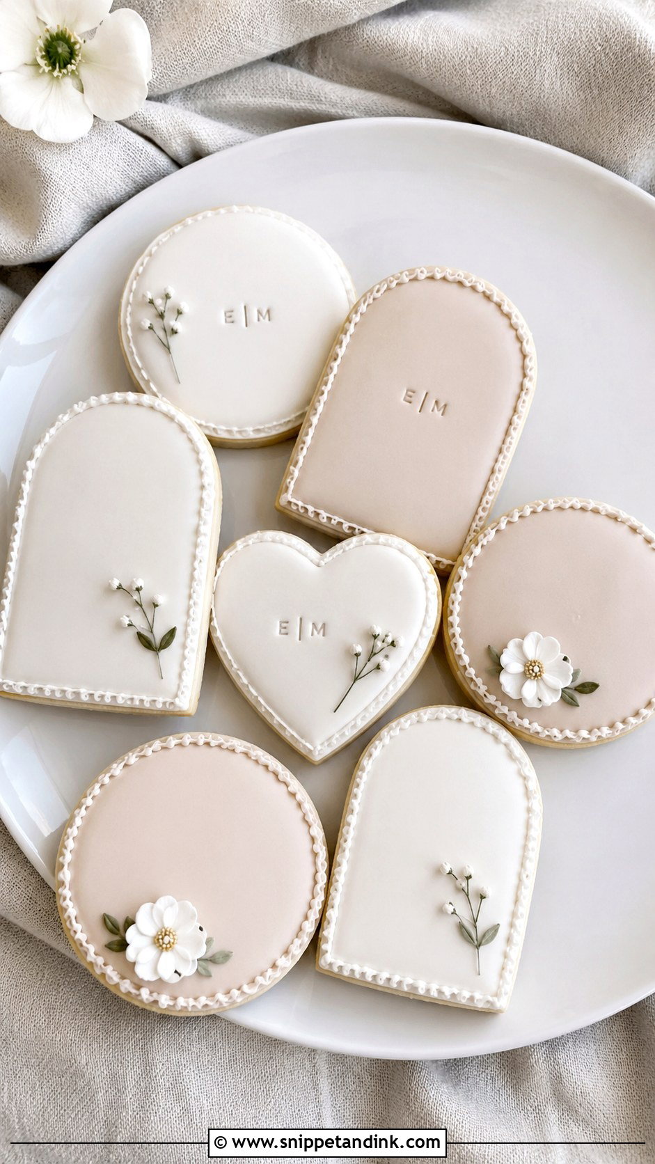 Minimalist Bridal Cookies - Snippet and Ink - 20 Bridal Cookies