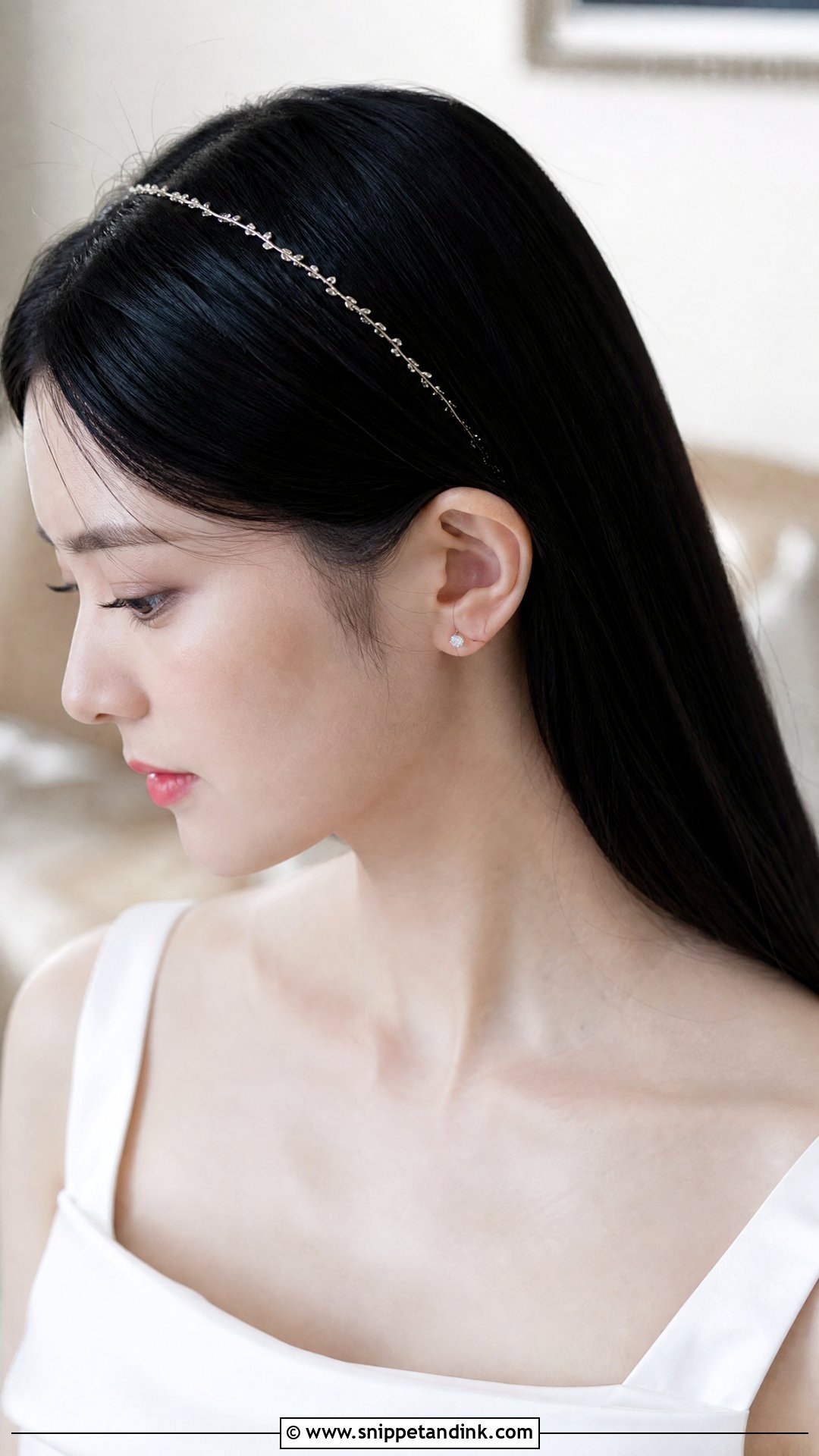 Minimalist Bridal Hair Band - Snippet and Ink - 20 Bridal Hair Band Ideas