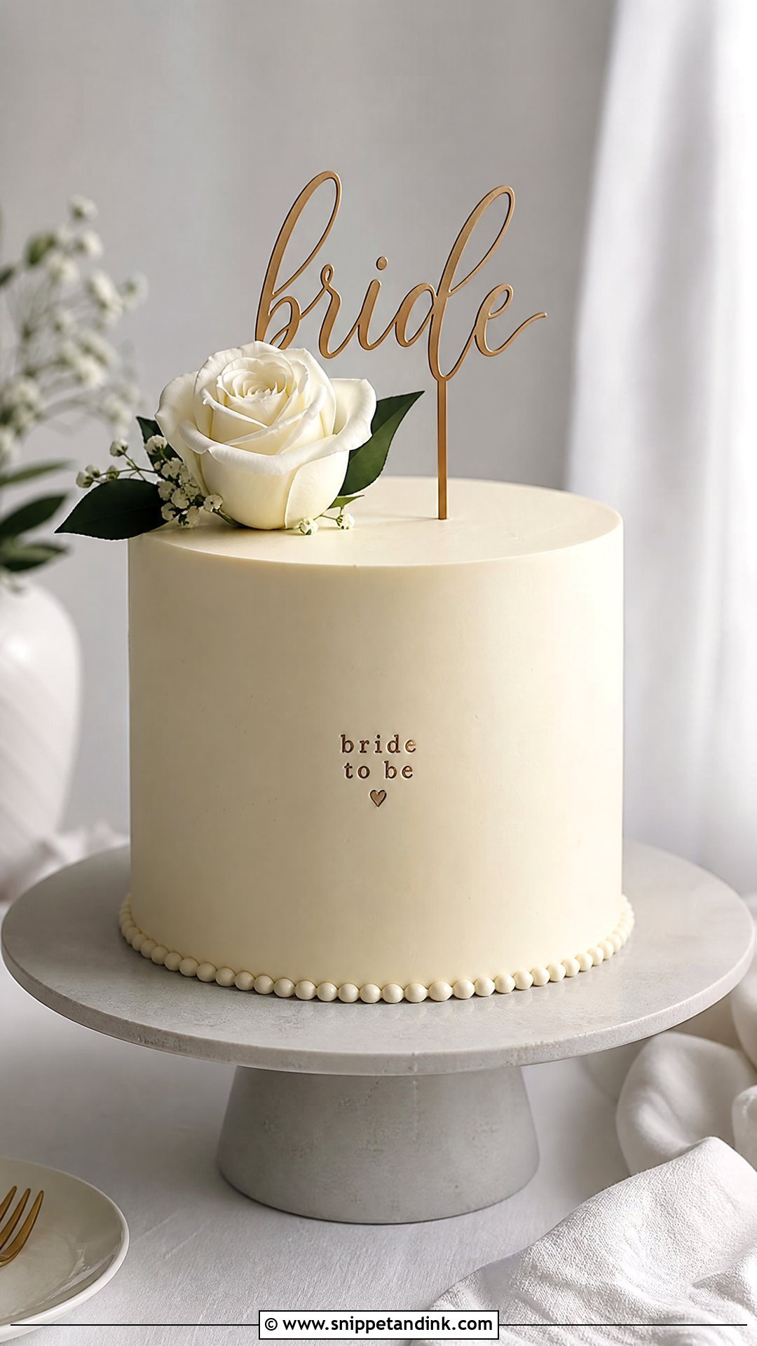 Minimalist Bride Cake - Snippet and Ink - 25 Bride Cake Ideas