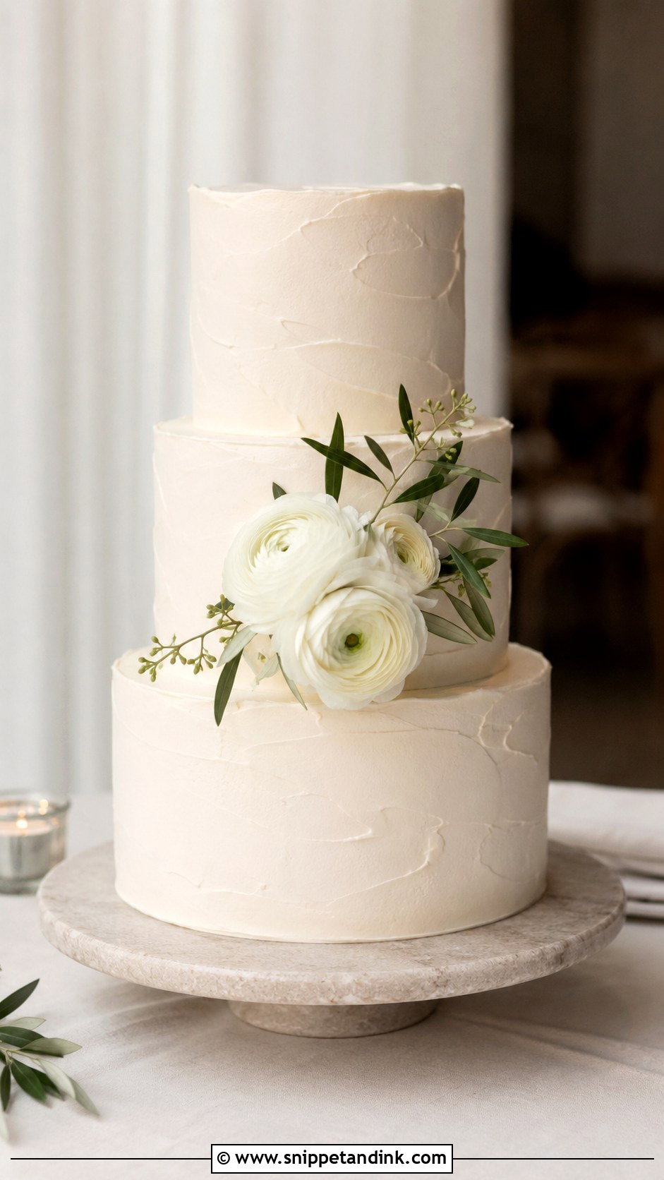Minimalist Buttercream Wedding Cake - Snippet and Ink - 20 Minimalist Wedding Cake Designs