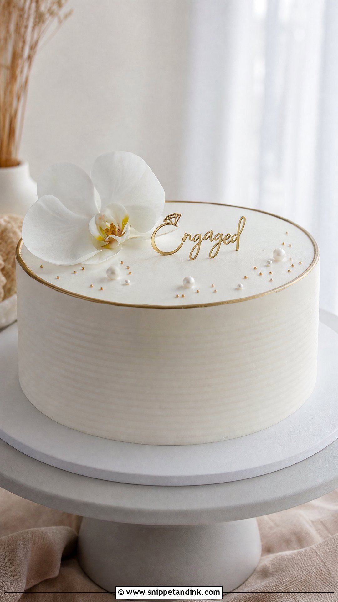 Minimalist Engagement Cake - Snippet and Ink - 25 Engaged Cake Ideas