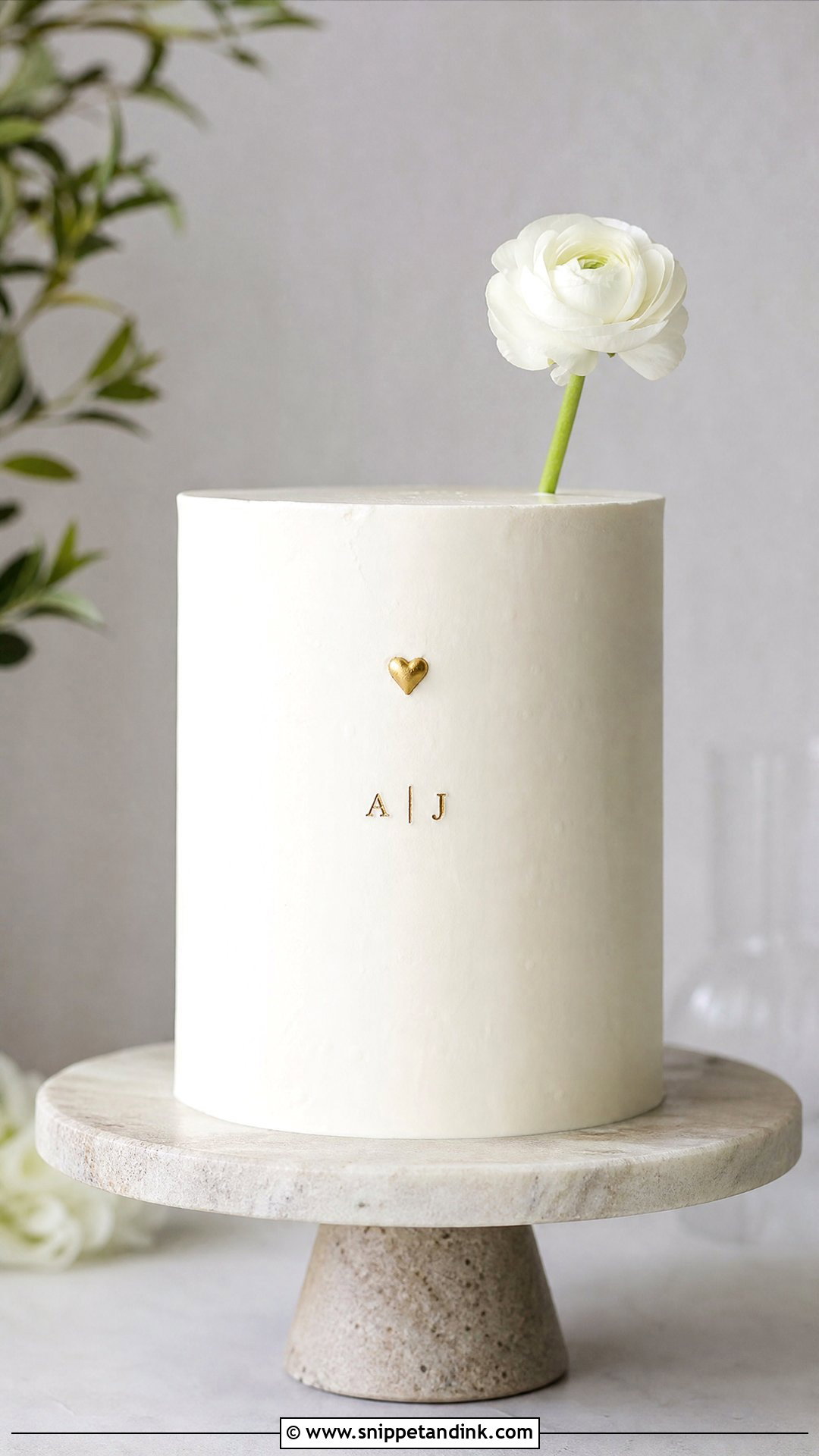 Minimalist Engagement Cake - Snippet and Ink - 25 Engagement Cake Ideas