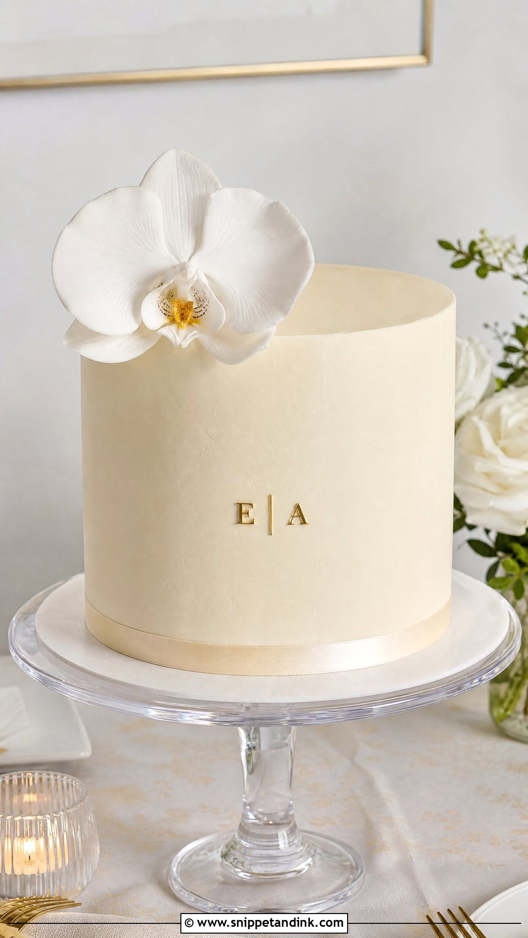 Minimalist Engagement Cake - Snippet and Ink - 25 Unique Engagement Cake Designs