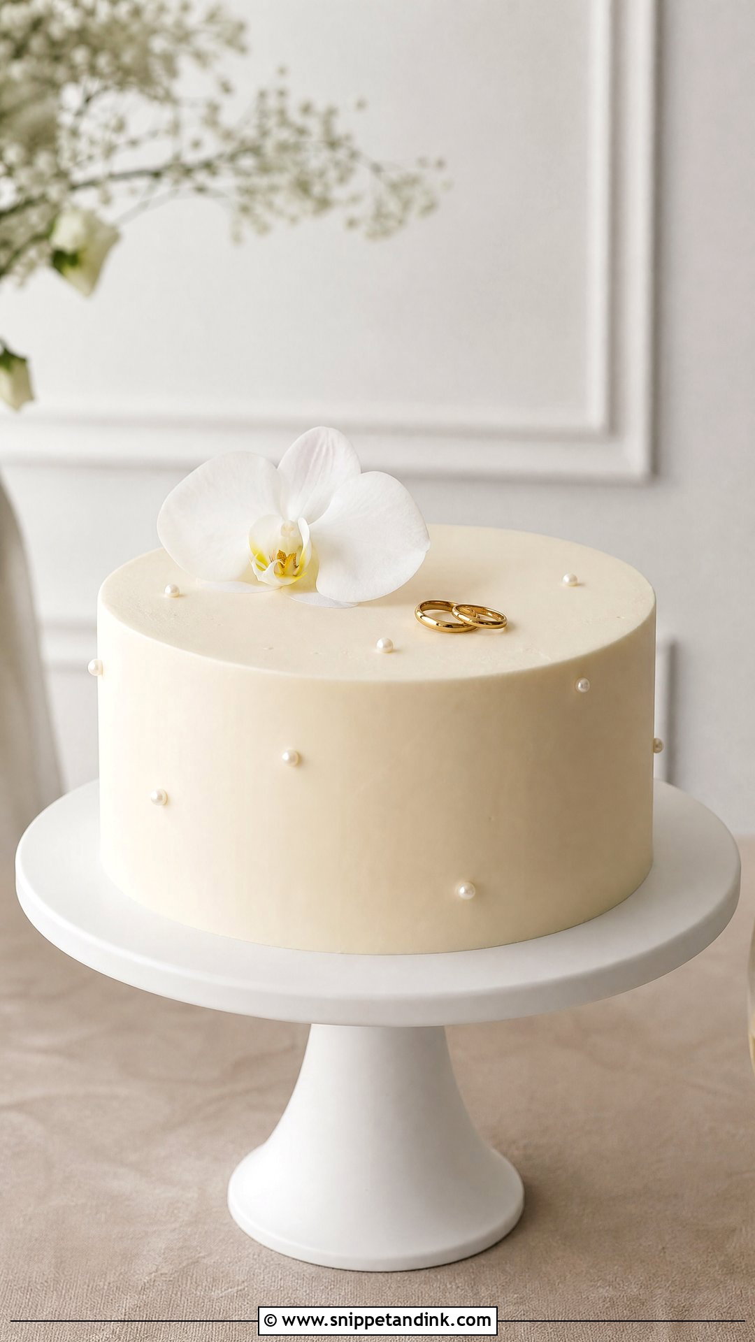 Minimalist Engagement Cake - Snippet and Ink - 30 Engagement Cake Designs