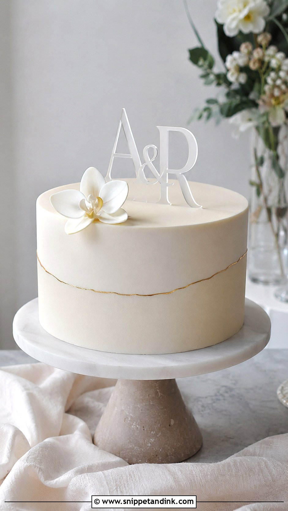 Minimalist Engagement Cake - Snippet and Ink - 20 Classy Engagement Cake Designs